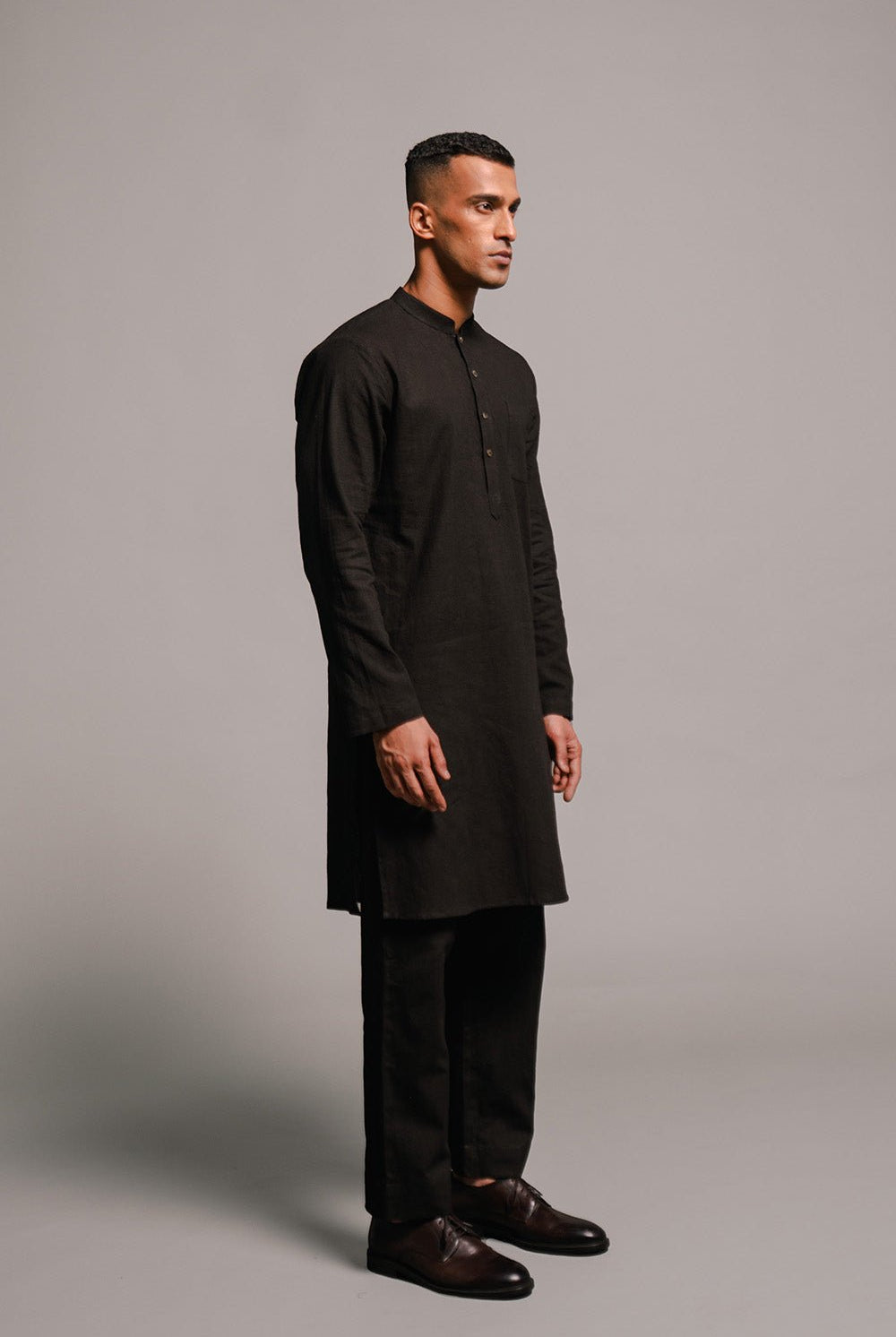 Carbon Co - Linen Men's Kurta Set - CiceroniKurta Set, Festive WearSaphed