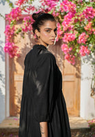 Carbon Co - Linen Three Tiered Dress - CiceroniDressesSaphed