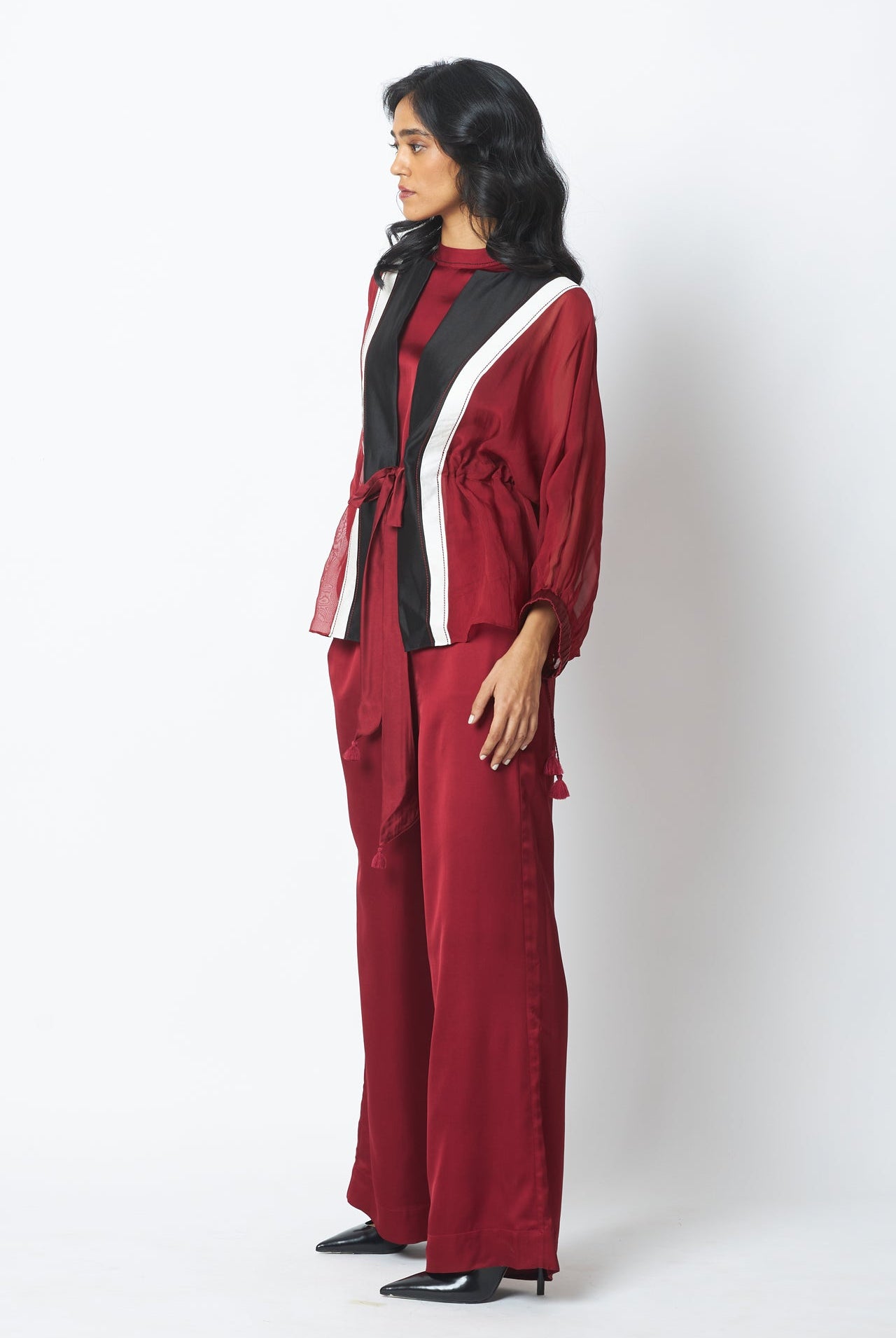 Carla - Sheer Tie - up Jacket & Pants - CiceroniCo - ord SetMadder Much