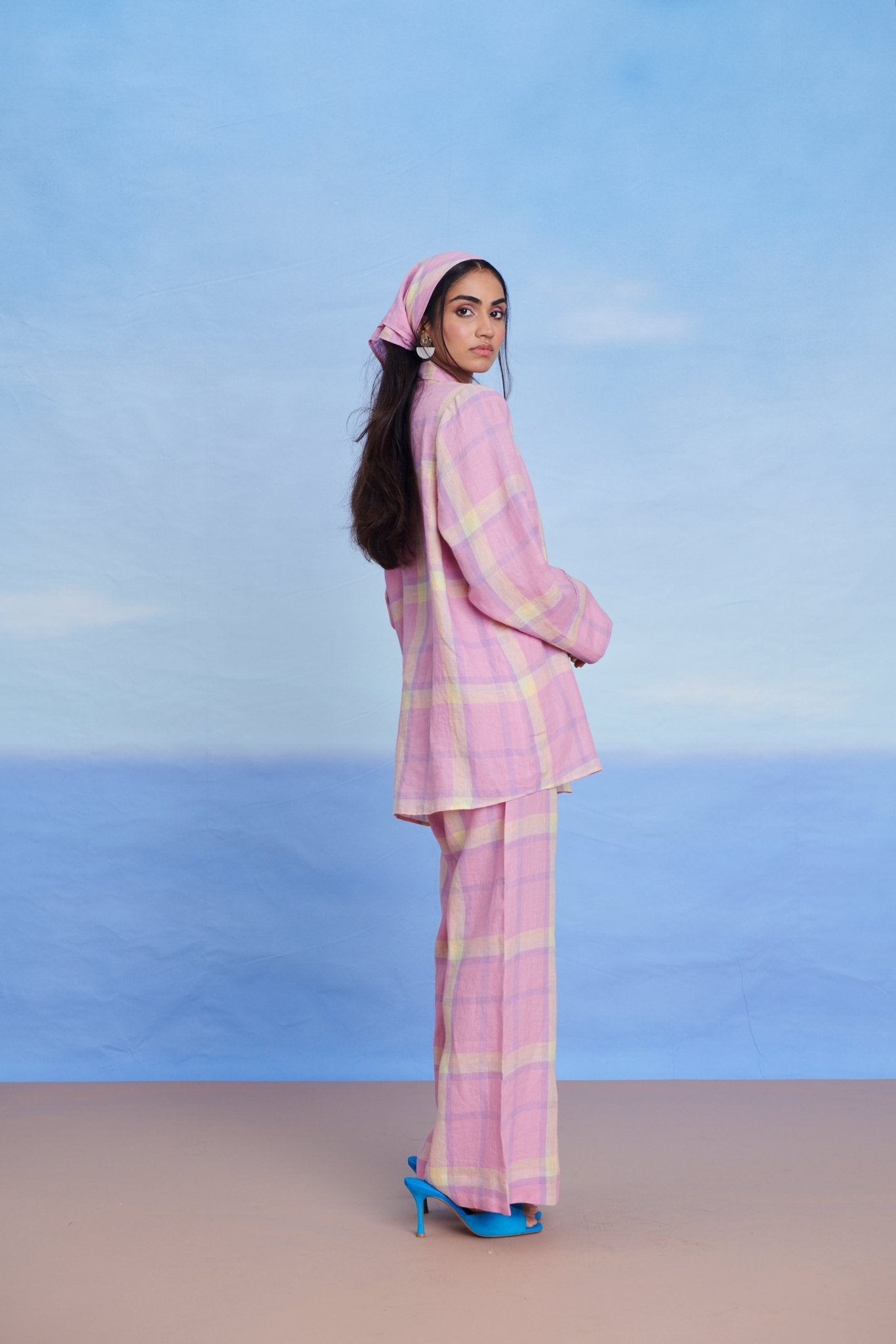 Cassata Linen Bell Bottom Pants - CiceroniPantsSaphed