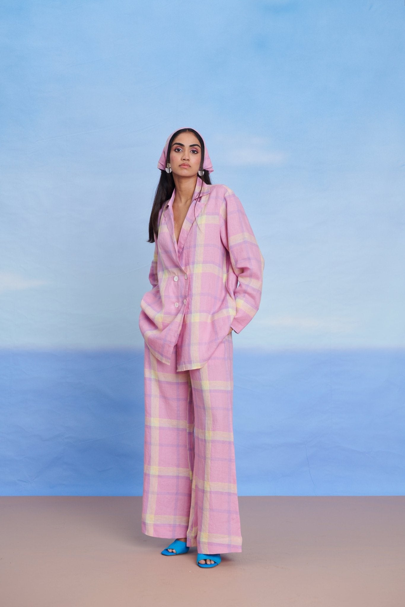 Cassata Linen Blazer Shirt Set - CiceroniCo - ord SetSaphed