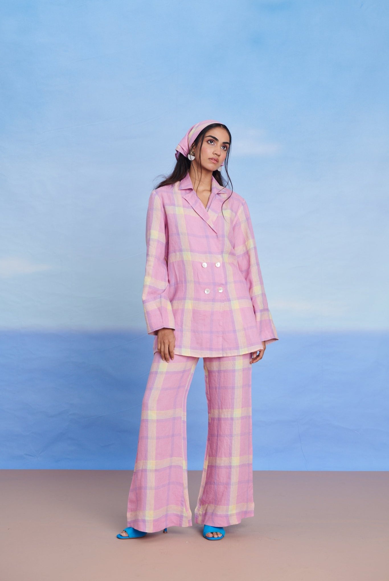 Cassata Linen Blazer Shirt Set - CiceroniCo - ord SetSaphed