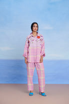 Cassata Linen Oversized Flared Shirt Set - CiceroniCo - ord SetSaphed