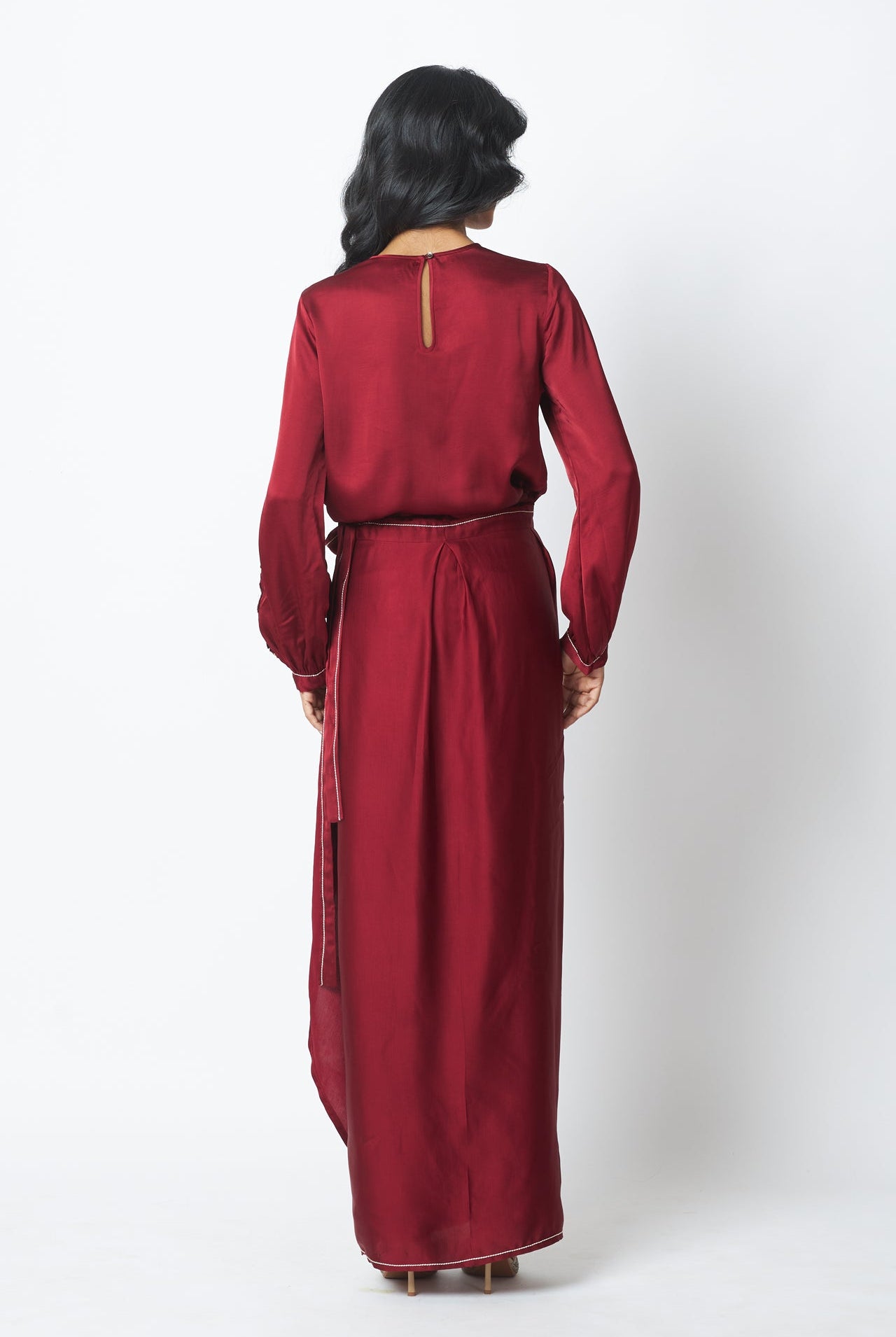 Cathy - One Piece Blouson Drape Skirt - CiceroniDressMadder Much