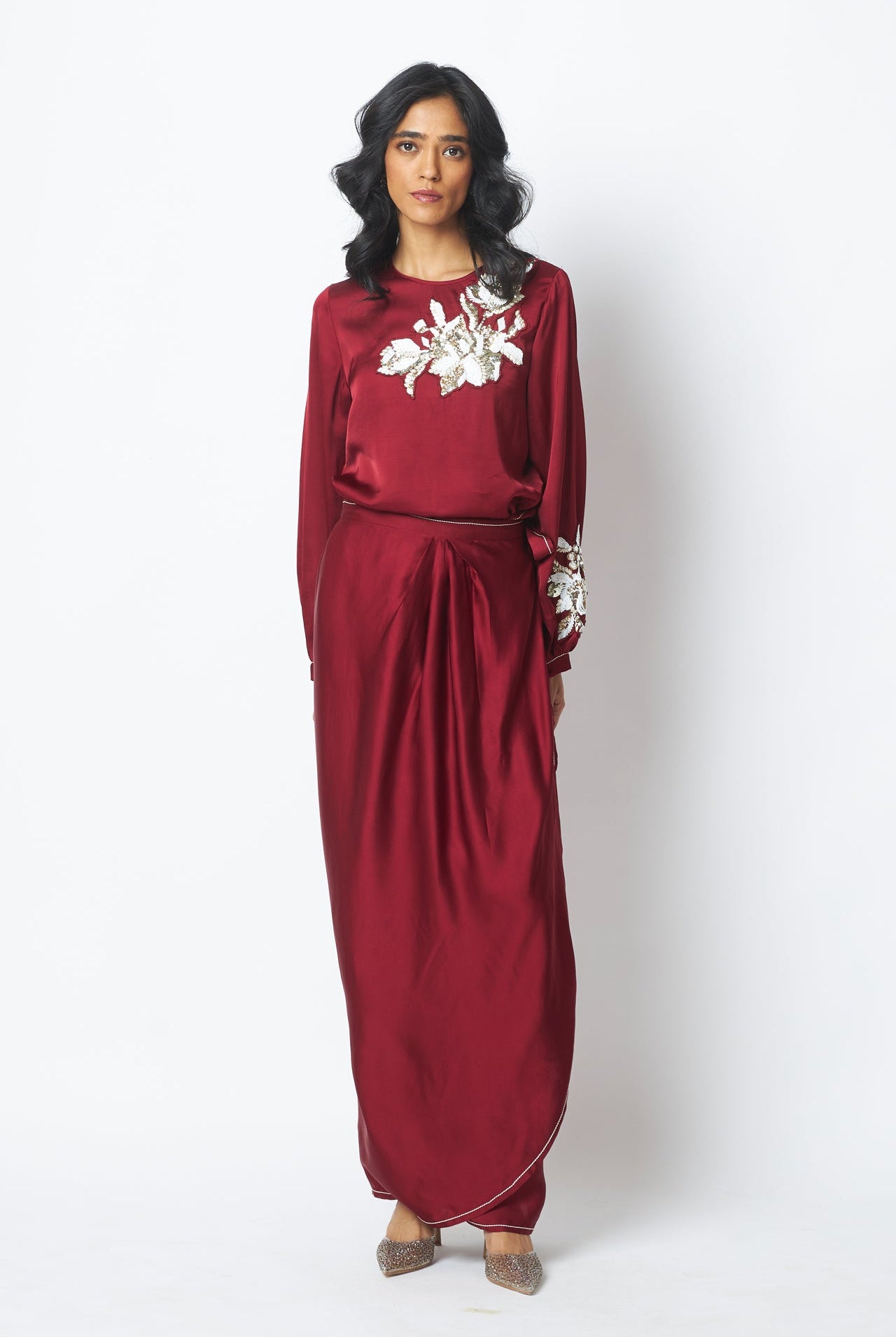 Cathy - One Piece Blouson Drape Skirt - CiceroniDressMadder Much