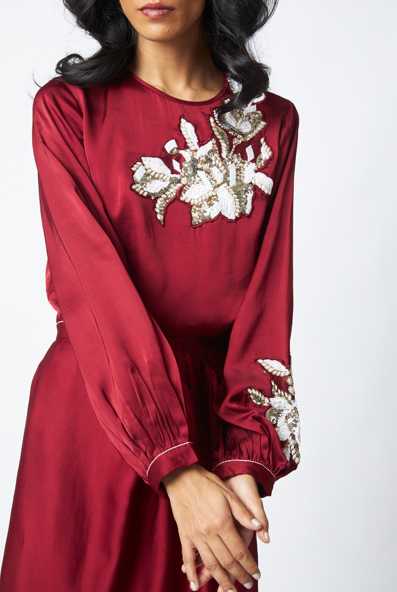 Cathy - One Piece Blouson Drape Skirt - CiceroniDressMadder Much