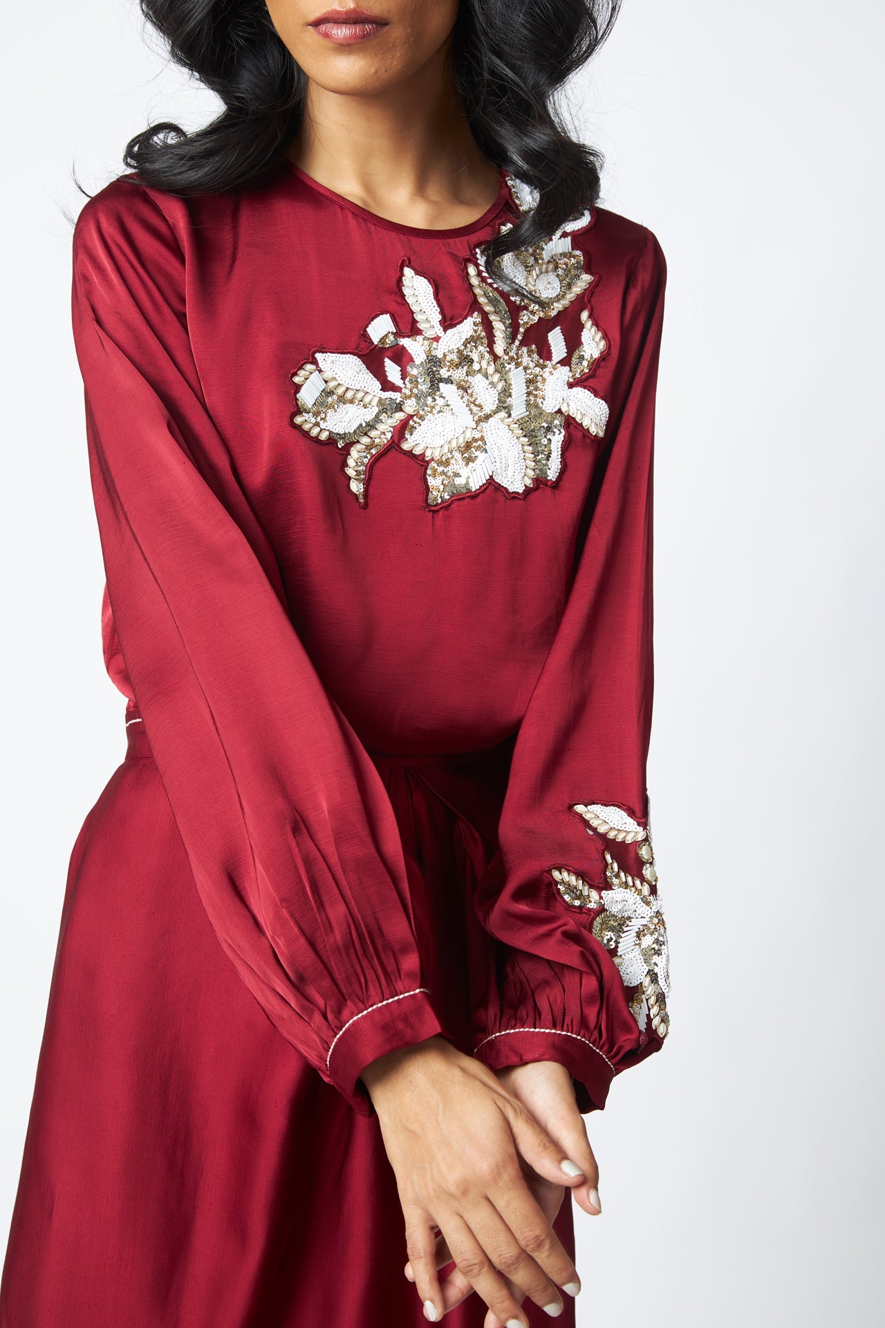 Cathy - One Piece Blouson Drape Skirt - CiceroniDressMadder Much