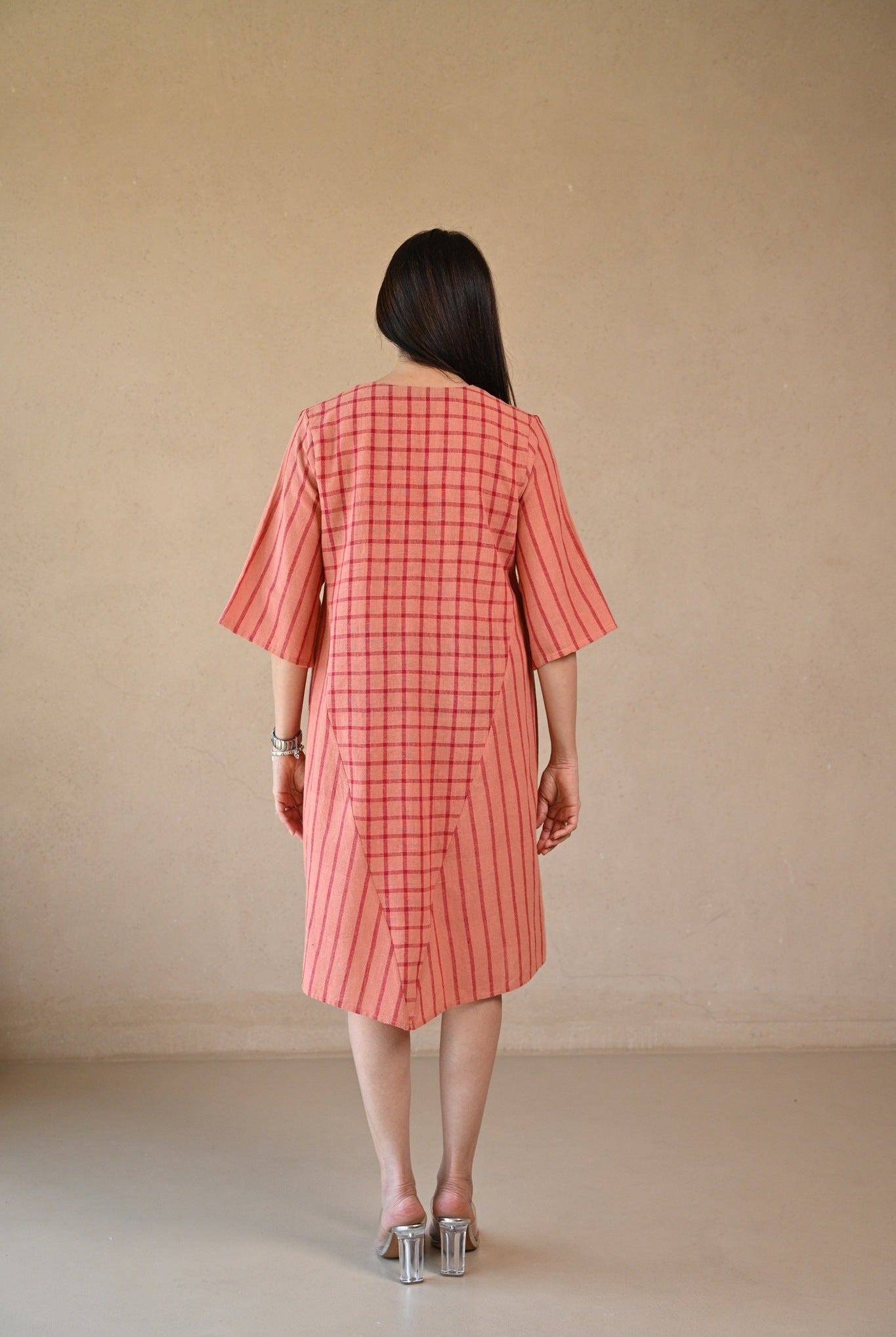 Cedar Dress - Peach Stripe - CiceroniDressesRang by Rajvi