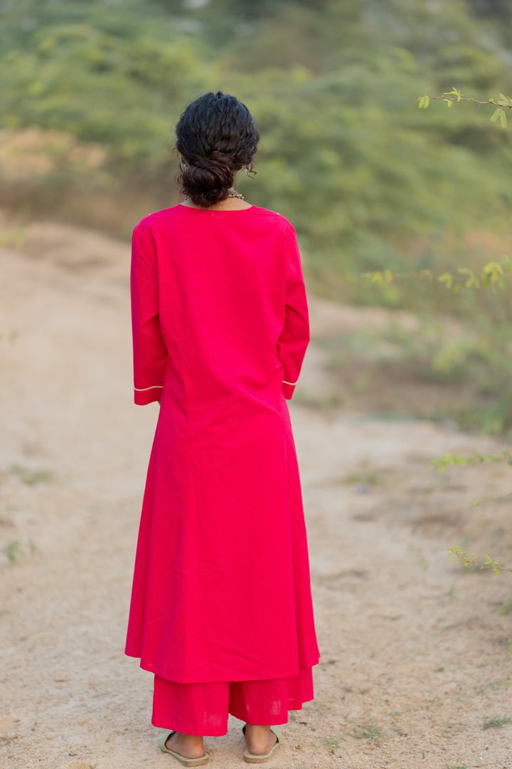 Cerise Kurta Set with Dupatta - CiceroniKurta Set, Everyday WearMaidaan