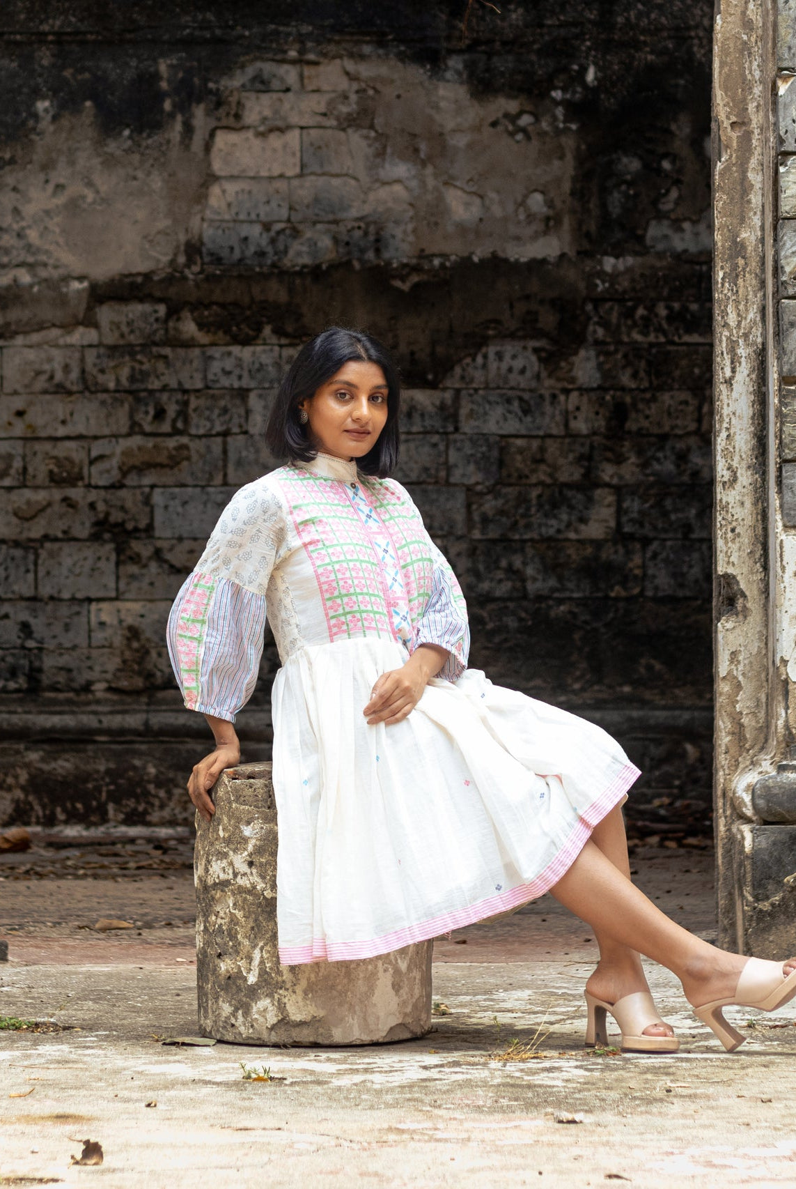 Ceylon Half Pleat Dress - CiceroniDressesBhomra