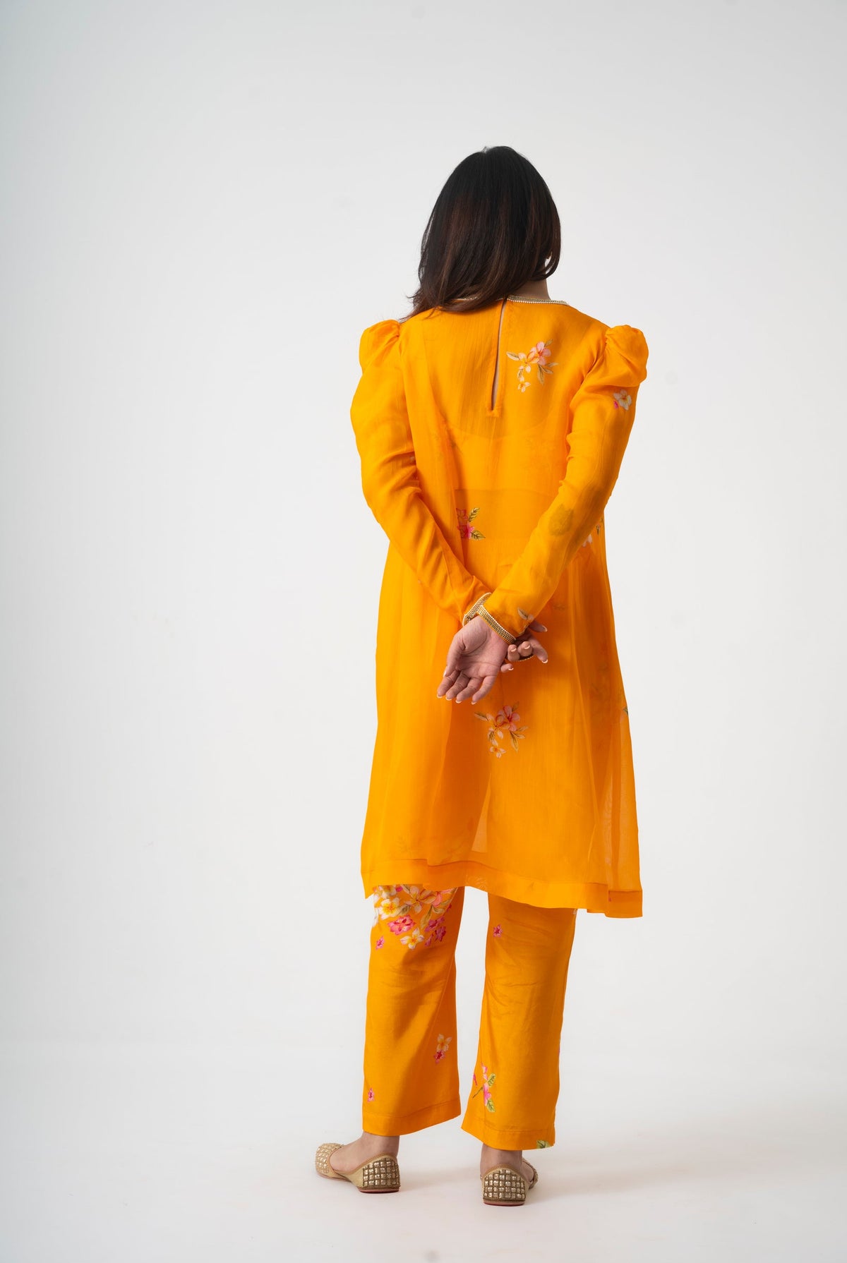 Chafa Blossom Orange Set - CiceroniKurta Set, Festive WearPrachi Kamat