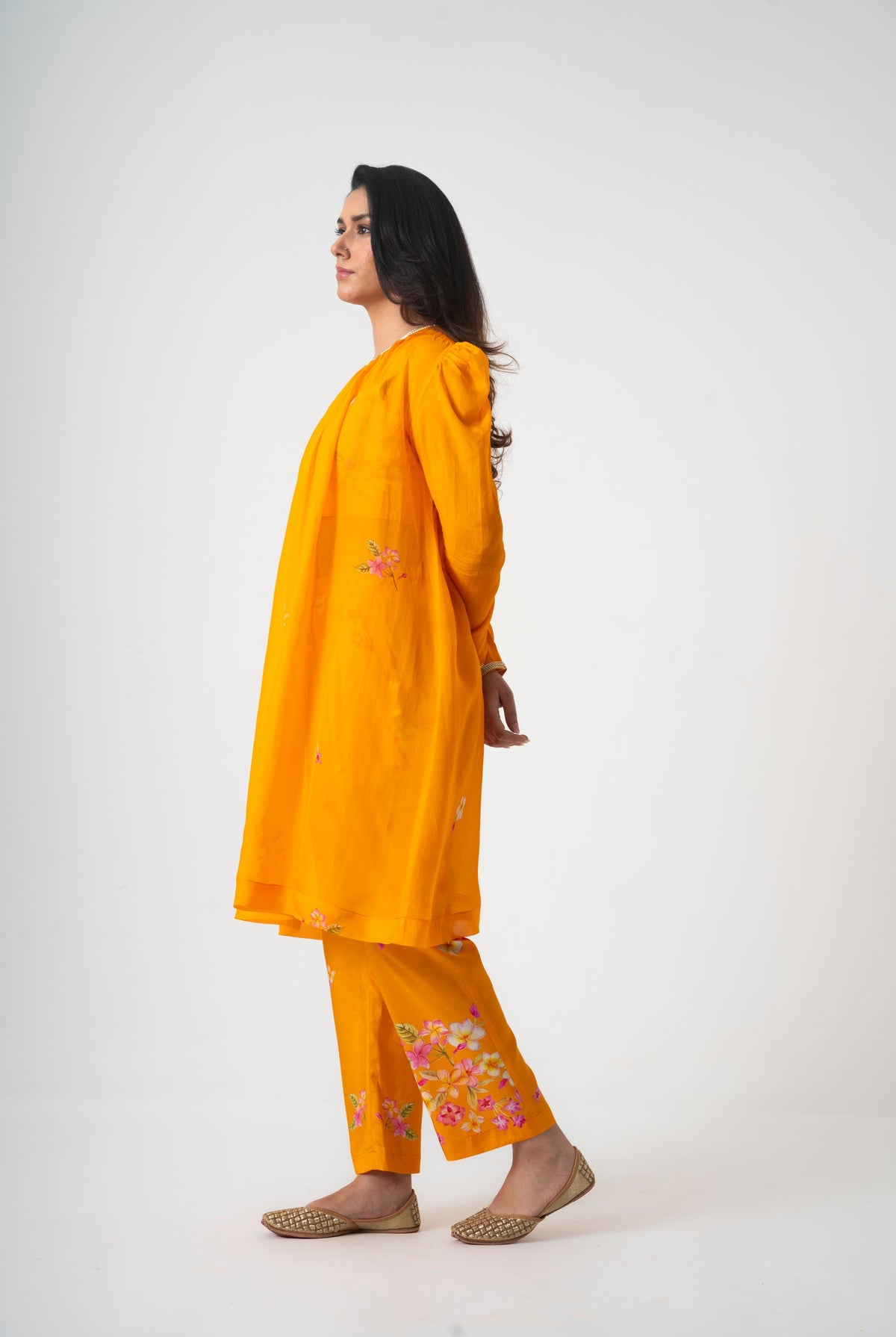 Chafa Blossom Orange Set - CiceroniKurta Set, Festive WearPrachi Kamat