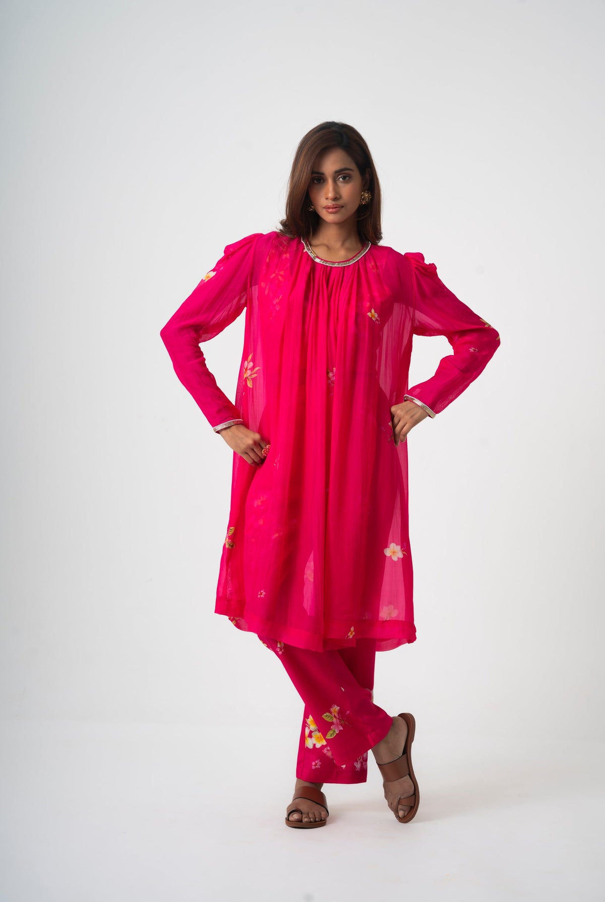 Chafa Blossom Pink Set - CiceroniKurta Set, Festive WearPrachi Kamat
