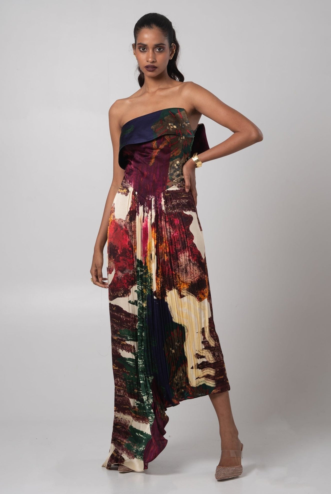 Char Fold Over Dress - CiceroniDressesAdvait