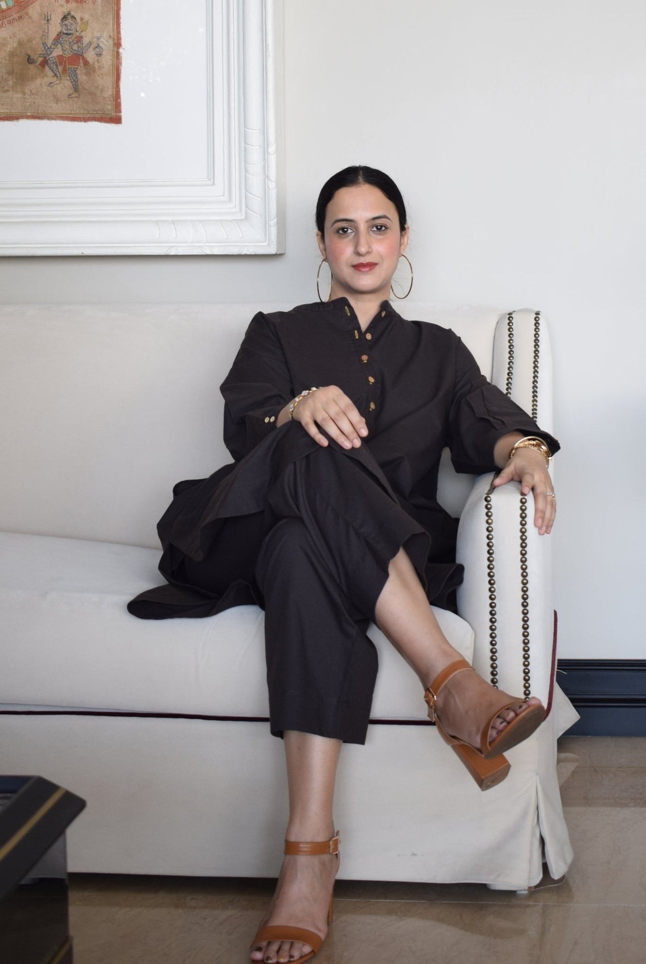 Charcoal Antifit Kurta with Placket - CiceroniKurta, Everyday WearHouse of Moxa