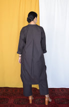 Charcoal Antifit Kurta with Placket - CiceroniKurta, Everyday WearHouse of Moxa