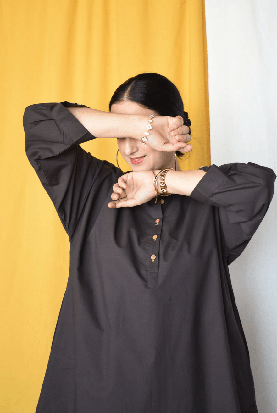 Charcoal Antifit Kurta with Placket - CiceroniKurta, Everyday WearHouse of Moxa