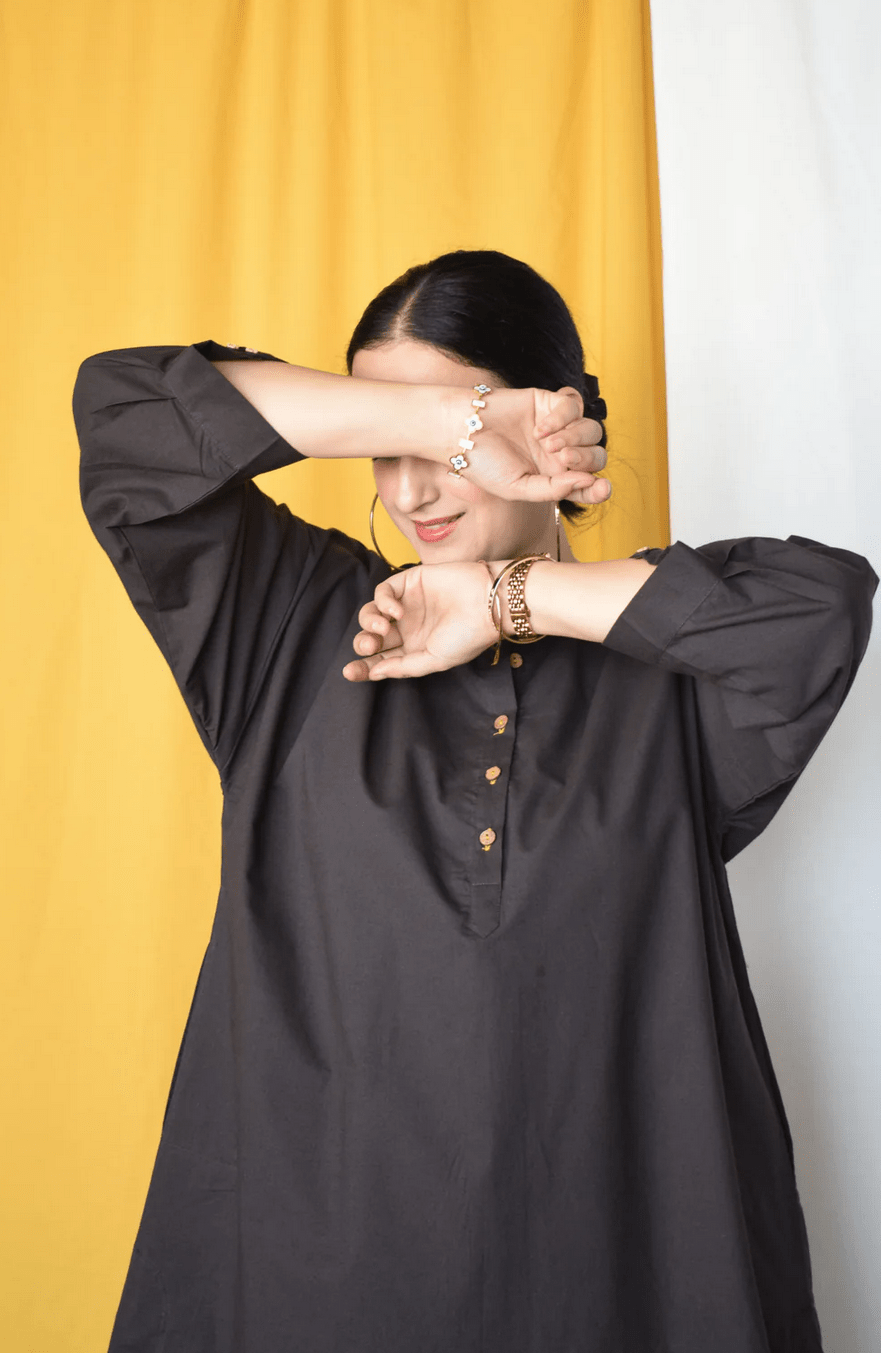 Charcoal Antifit Kurta with Placket - CiceroniKurta, Everyday WearHouse of Moxa