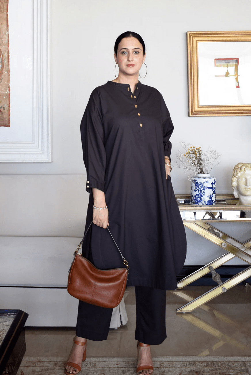 Charcoal Antifit Kurta with Placket - CiceroniKurta, Everyday WearHouse of Moxa