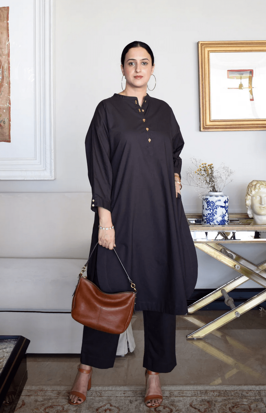 Charcoal Antifit Kurta with Placket - CiceroniKurta, Everyday WearHouse of Moxa