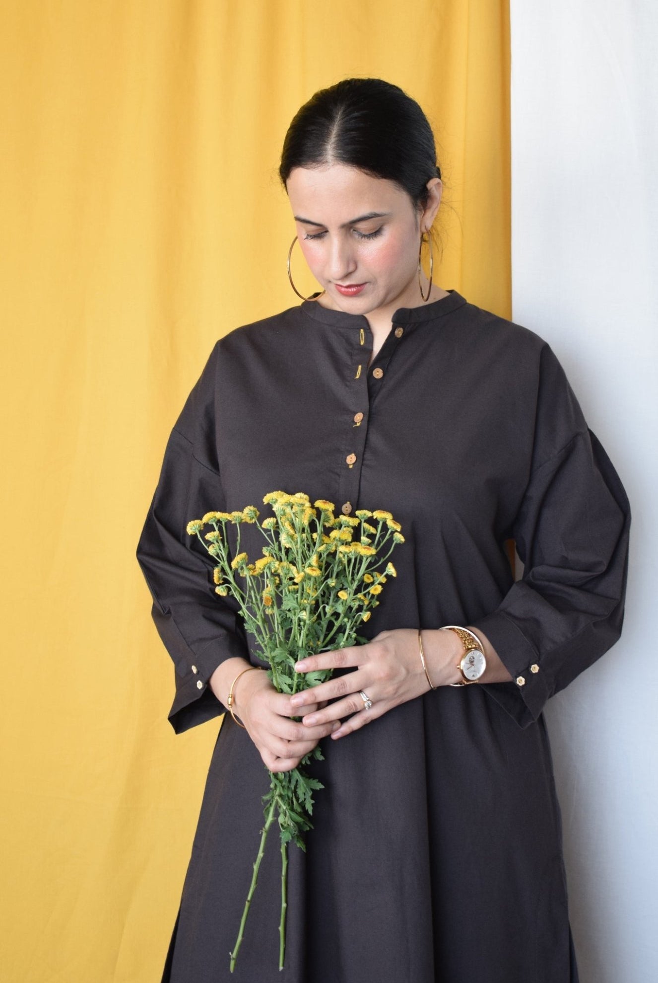 Charcoal Antifit Kurta with Placket - CiceroniKurta, Everyday WearHouse of Moxa