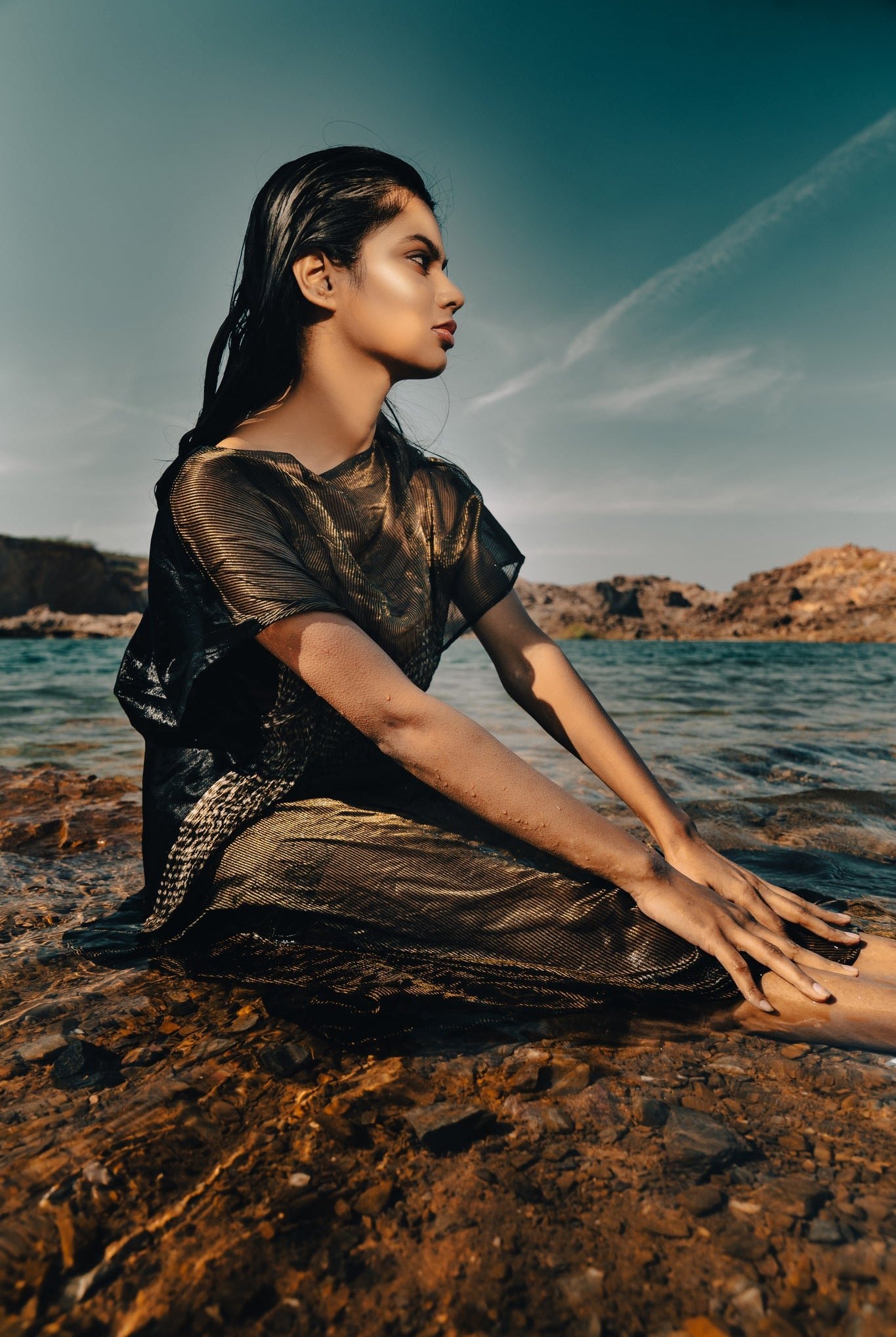 Charcoal Metallic Firdaus Kaftan - CiceroniKaftanAnam Husain