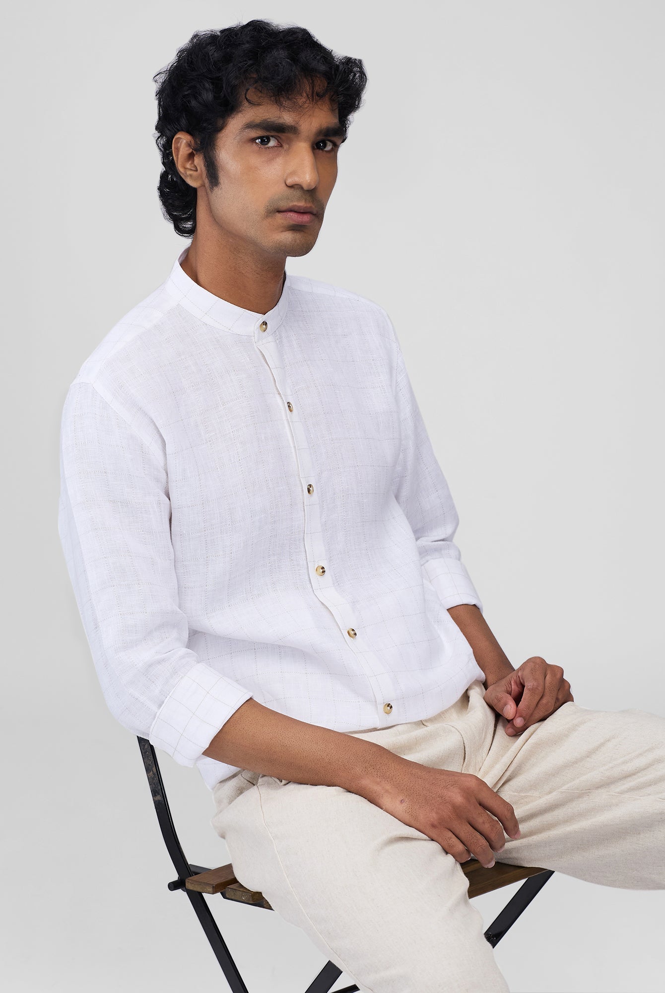 Check Shirt - 100% Linen - CiceroniMen Shirtsbhrāta