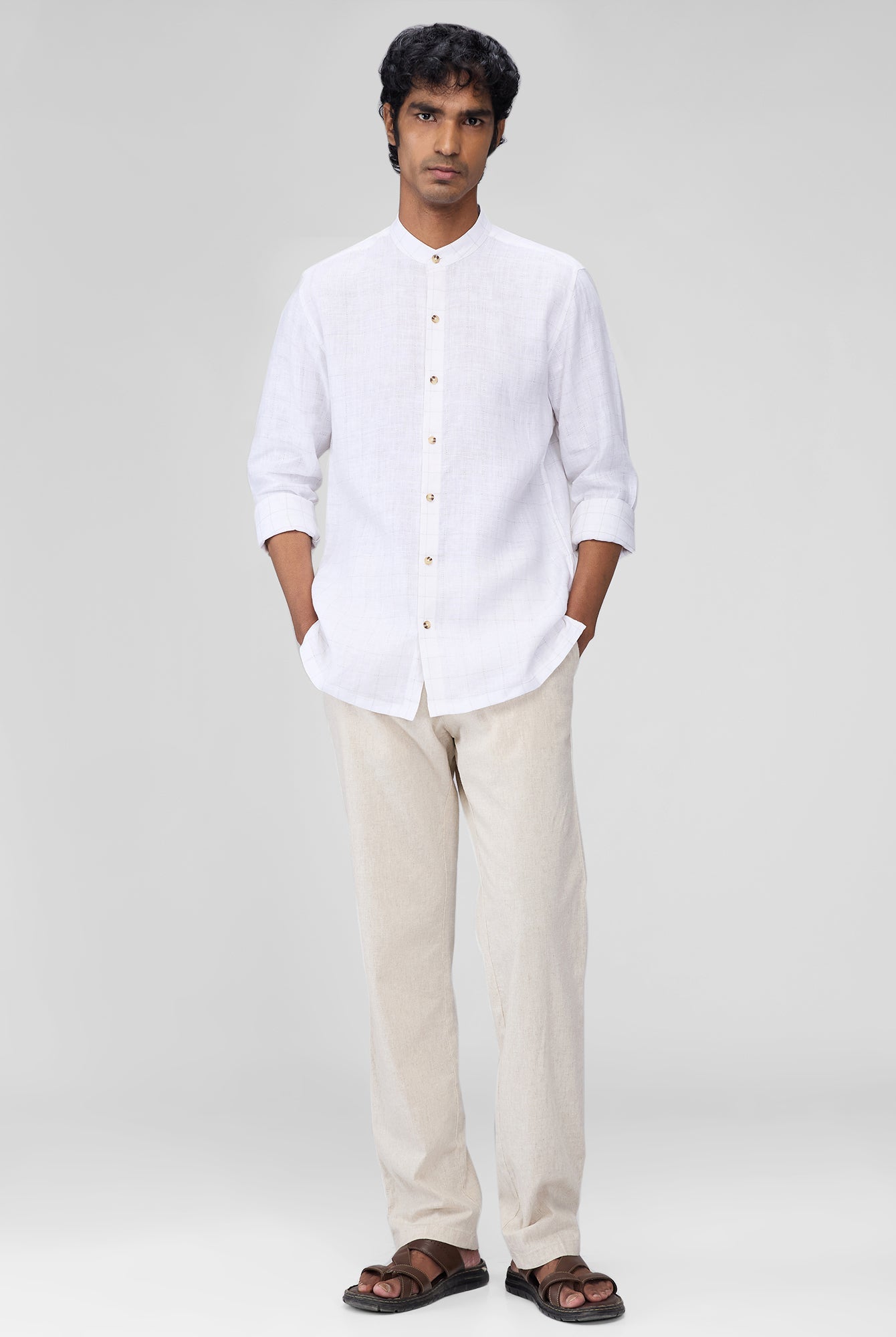 Check Shirt - 100% Linen - CiceroniMen Shirtsbhrāta