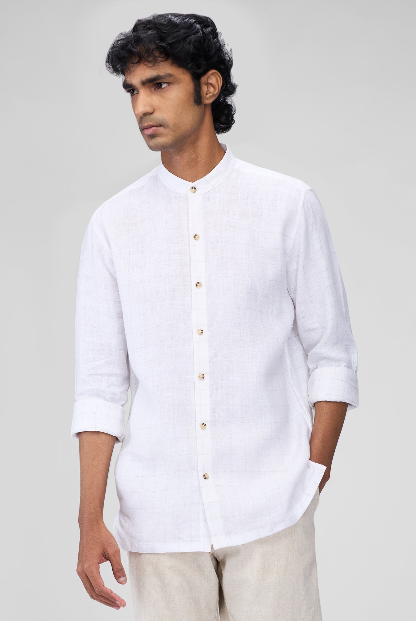 Check Shirt - 100% Linen - CiceroniMen Shirtsbhrāta