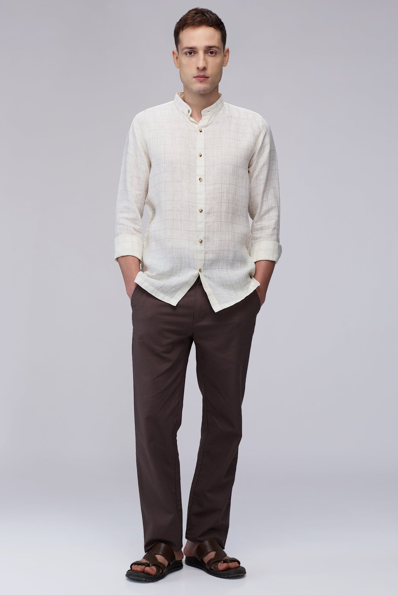 Check Shirt - 100% Linen - CiceroniMen Shirtsbhrāta