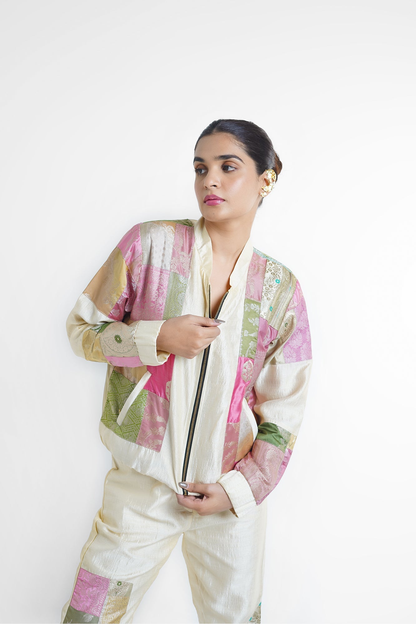 Cheri Upcycled Silk Unisex Bomber Jacket - CiceroniJacketsShriya Singhi