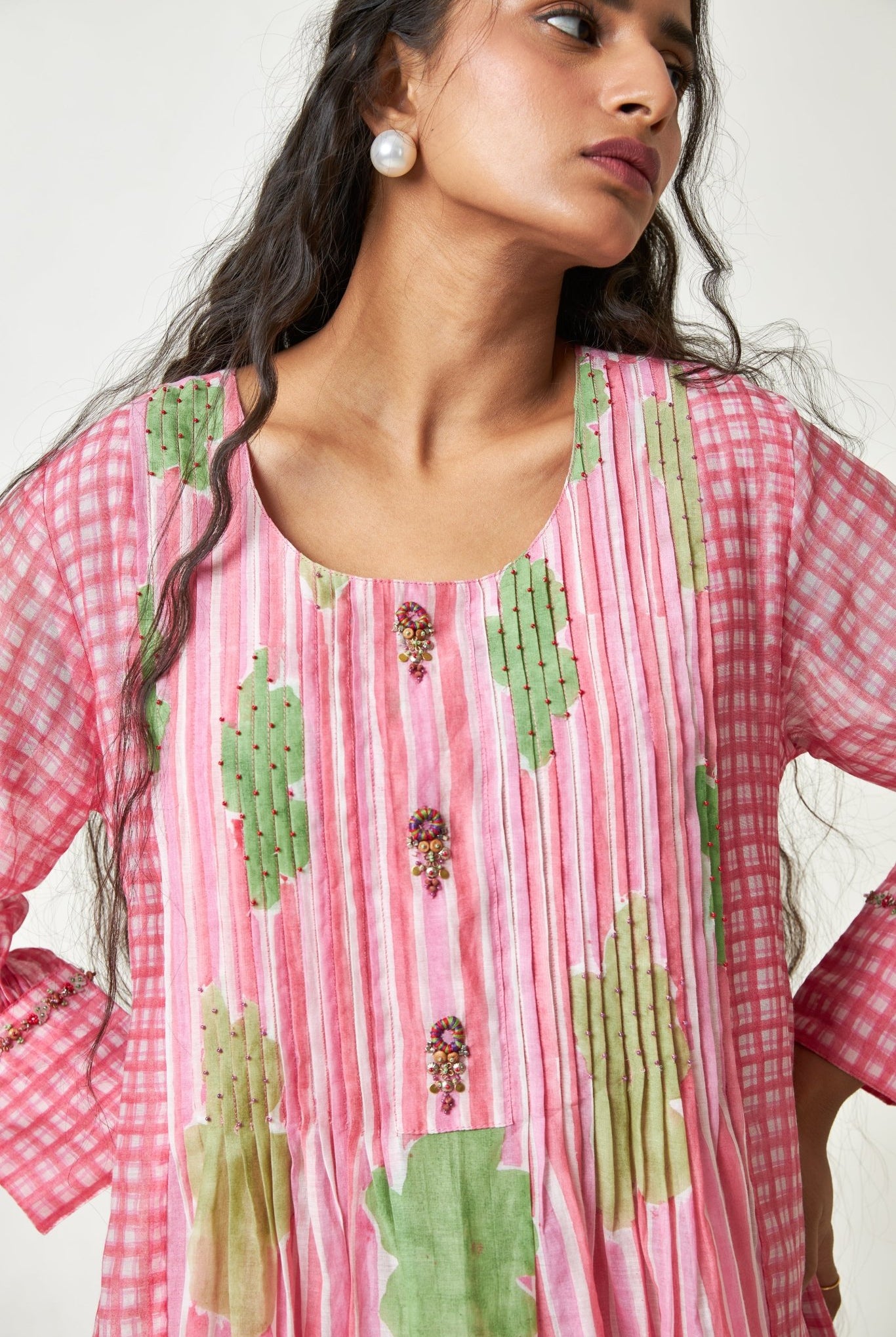 Cherry Blossom Block Printed Kurta Set with Dupatta - CiceroniKurta SetPants and Pajamas