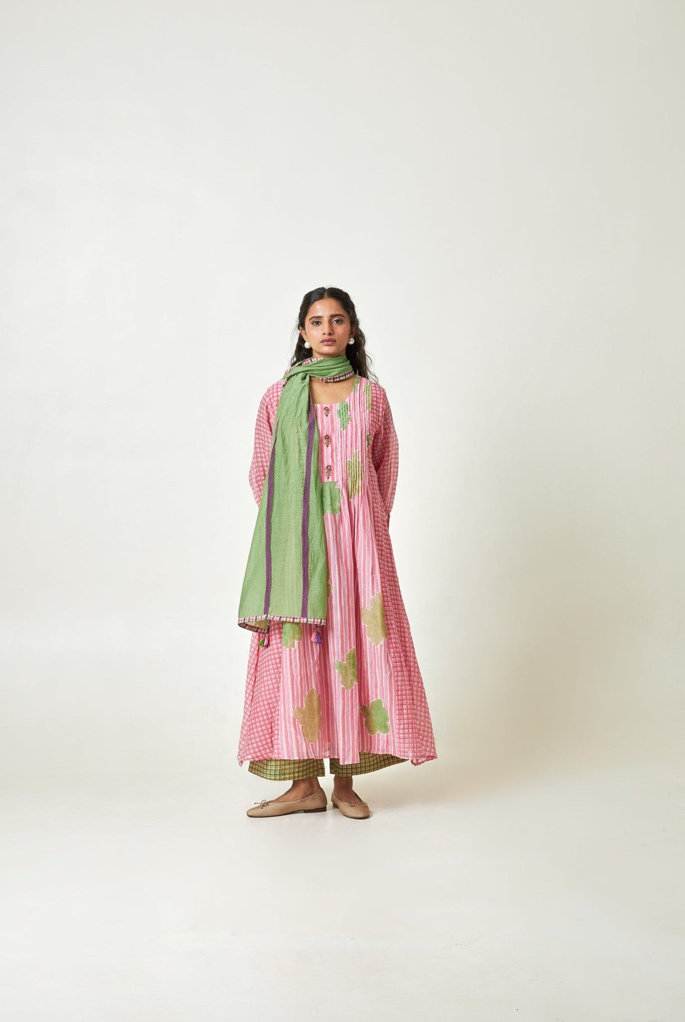 Cherry Blossom Block Printed Kurta Set with Dupatta - CiceroniKurta SetPants and Pajamas