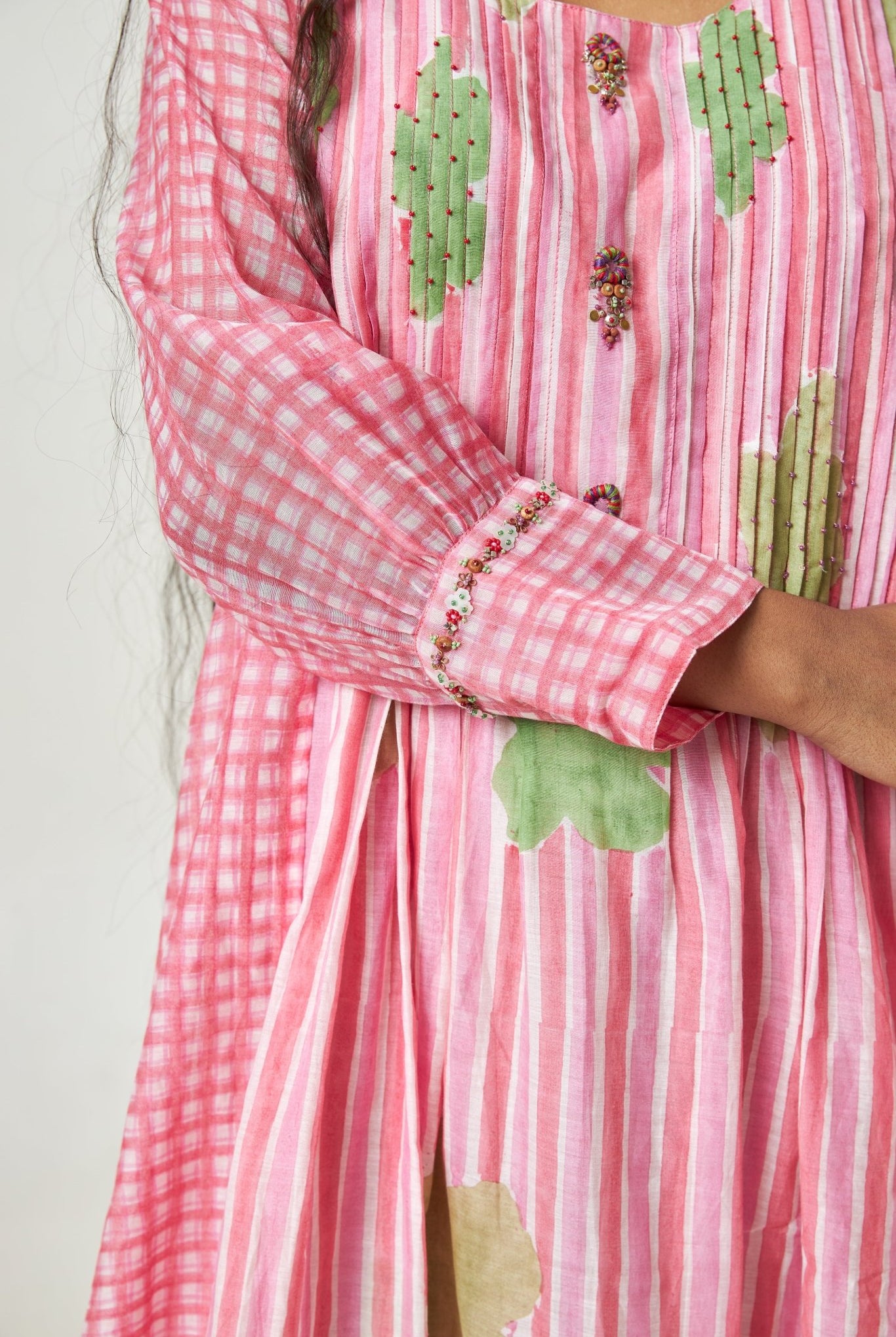 Cherry Blossom Block Printed Kurta Set - CiceroniKurta SetPants and Pajamas