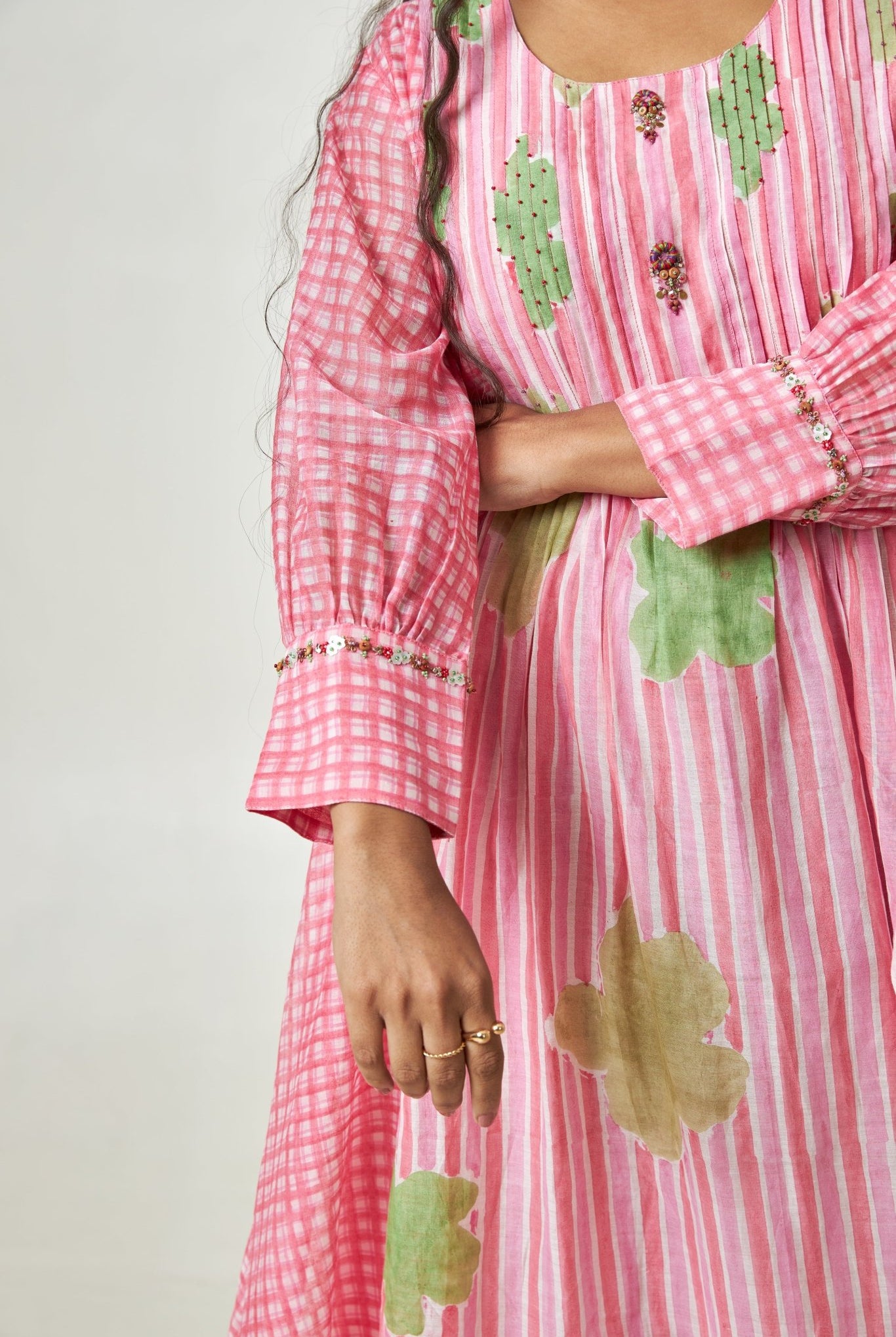 Cherry Blossom Block Printed Kurta Set - CiceroniKurta SetPants and Pajamas