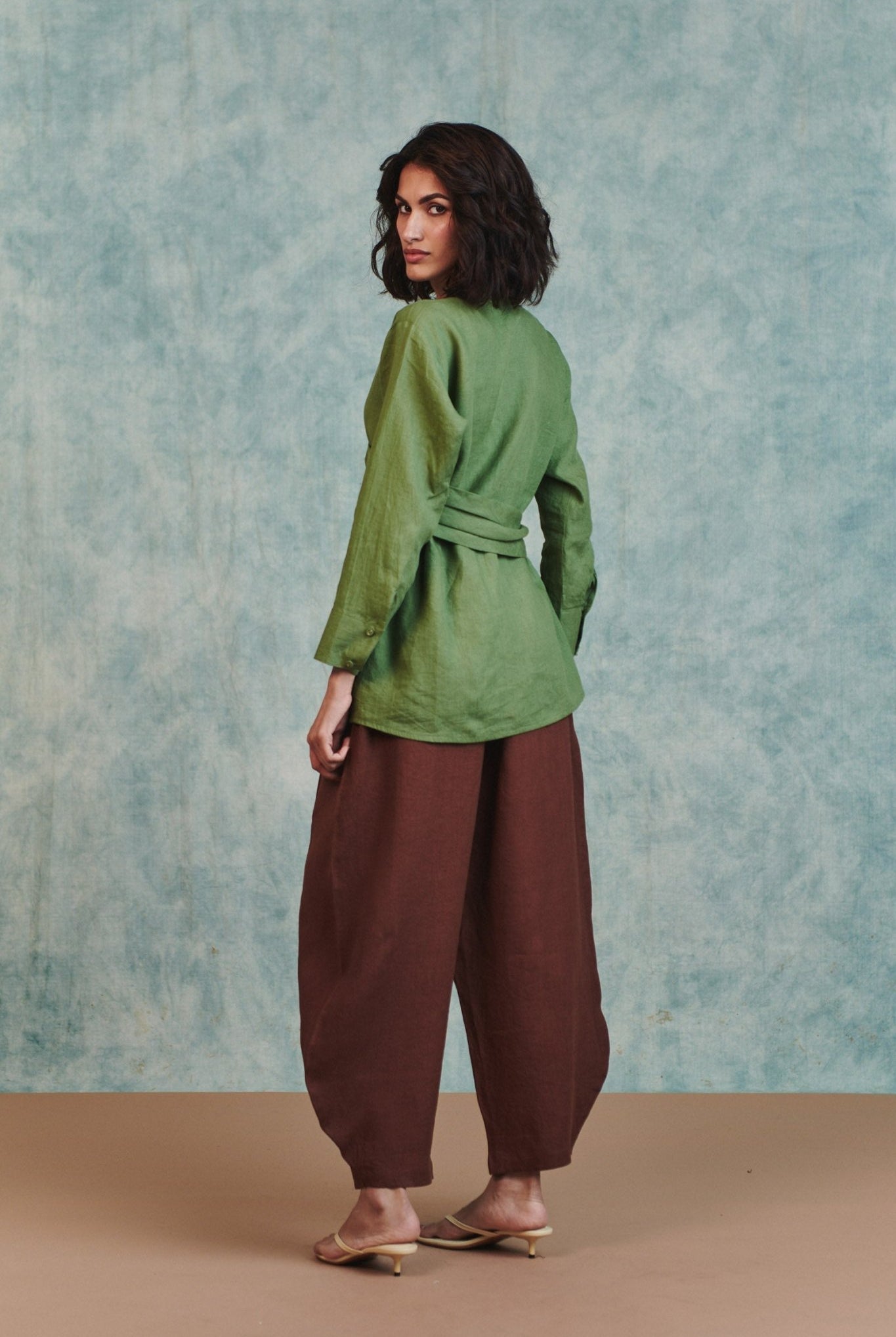 Chocolate Linen Billow Pants - CiceroniWomen PantsSaphed
