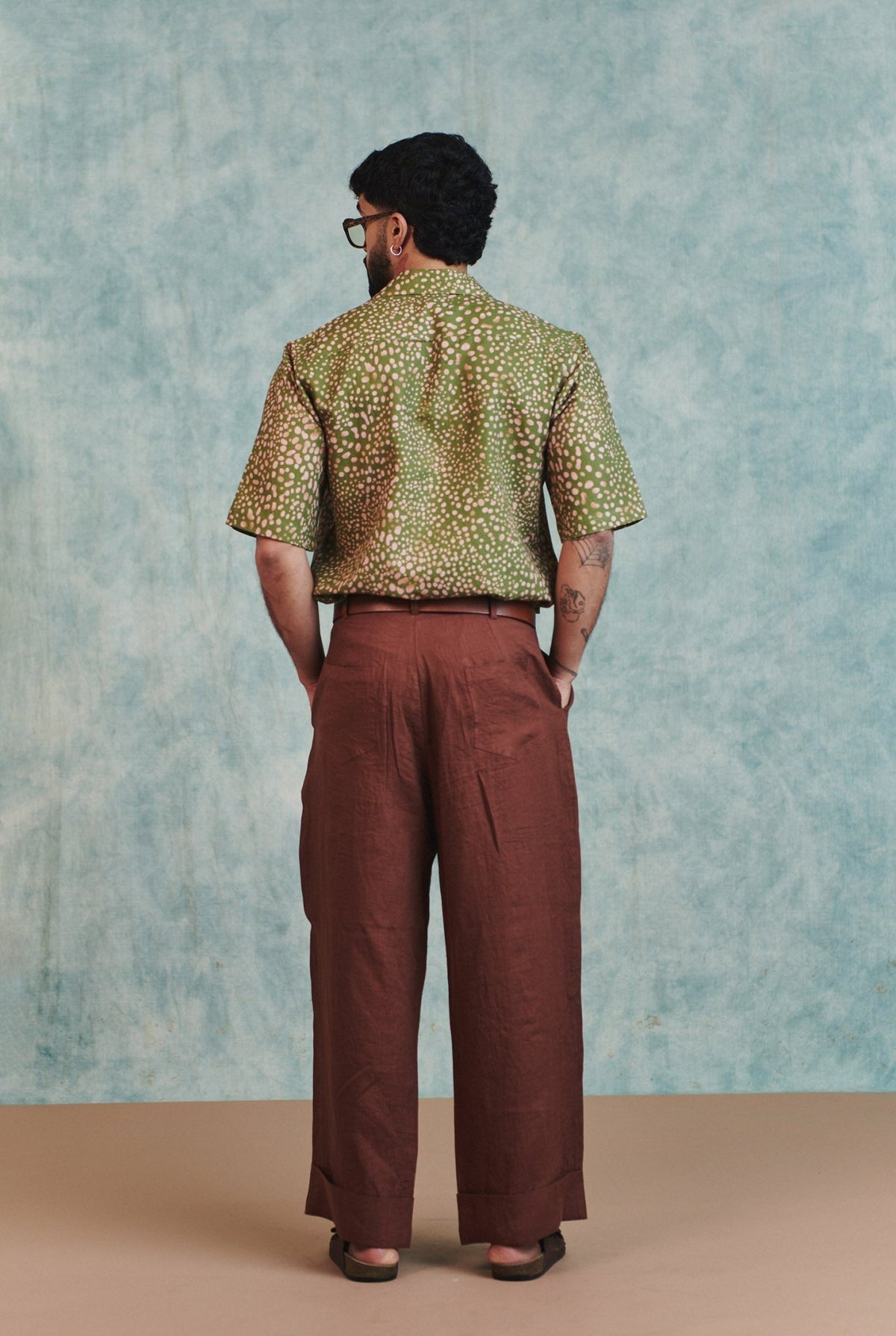 Chocolate Linen Men's Baggy Pants - CiceroniPantsSaphed
