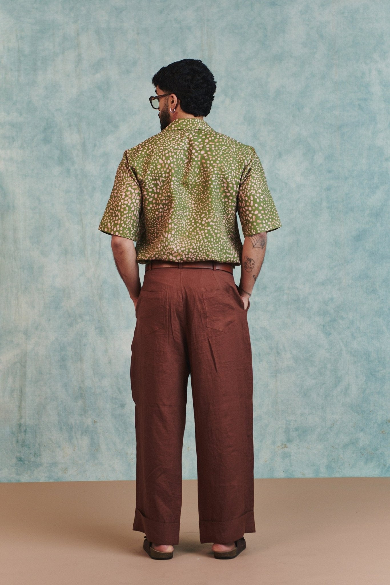 Chocolate Linen Men's Baggy Pants - CiceroniPantsSaphed