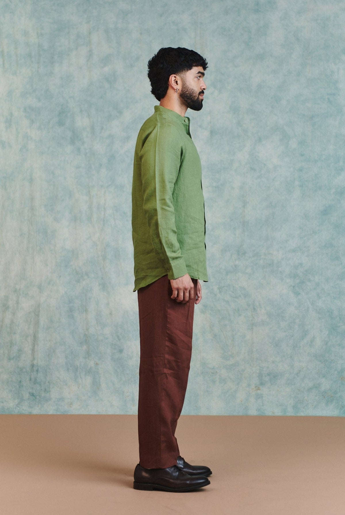 Chocolate Linen Men's Pleated Tapered Pants - CiceroniPantsSaphed