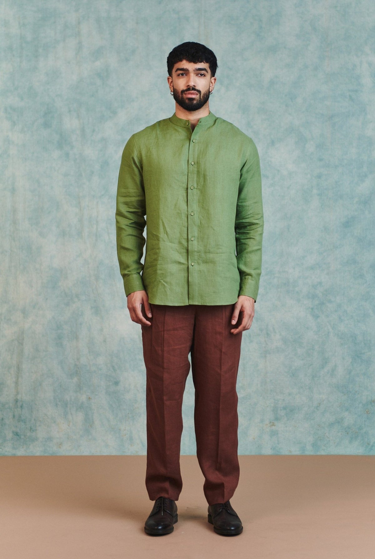 Chocolate Linen Men's Pleated Tapered Pants - CiceroniPantsSaphed
