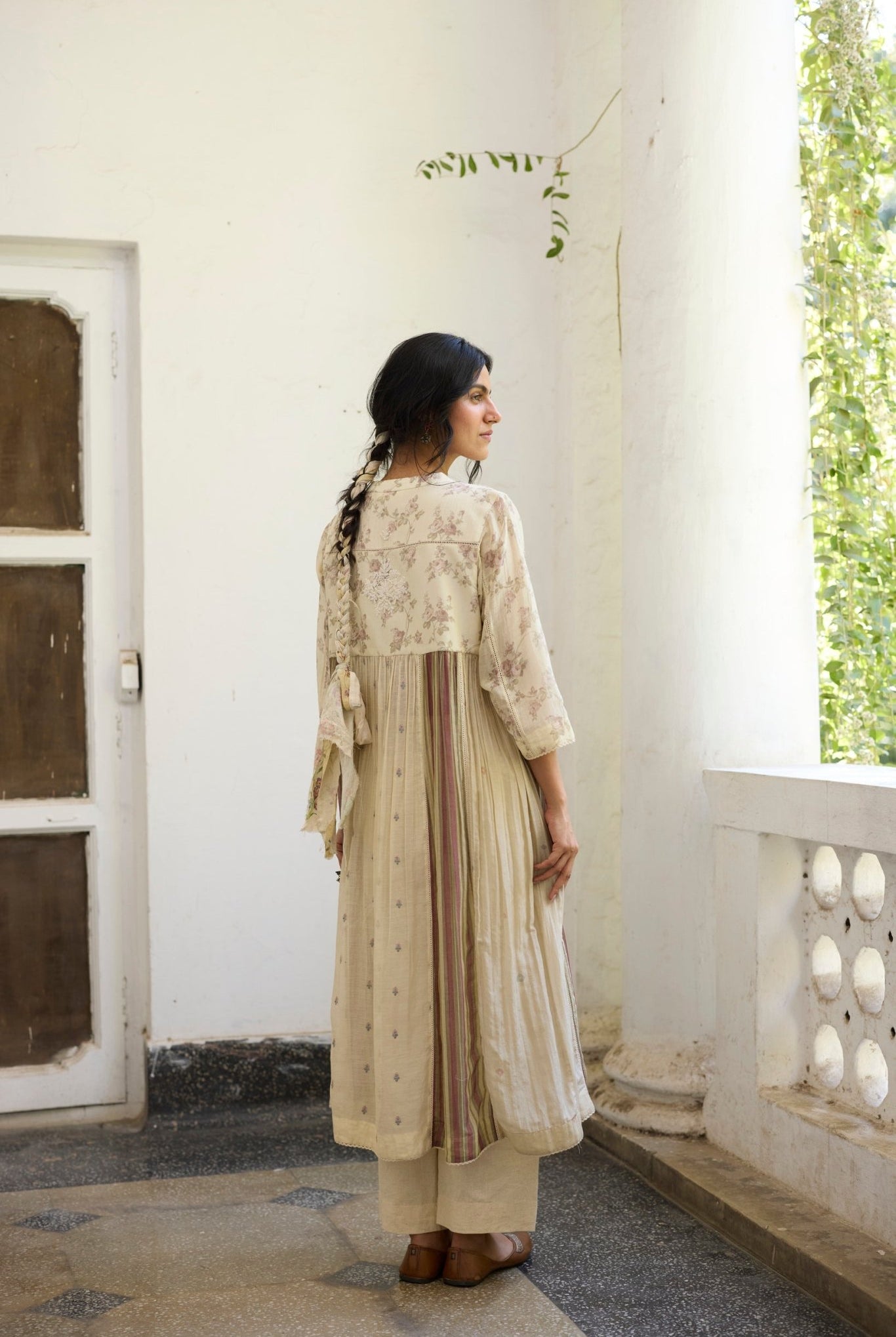 Chowa Kurta Set - Ecru and Purple - CiceroniKurta Set, Everyday WearKhyati Rughani