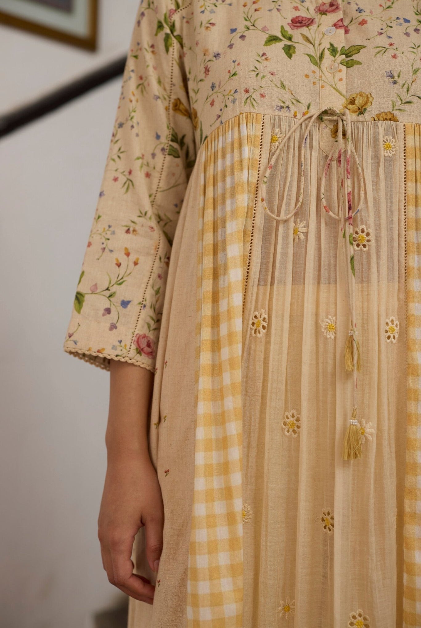 Chowa Kurta Set - Ecru and Yellow - CiceroniKurta Set, Everyday WearKhyati Rughani