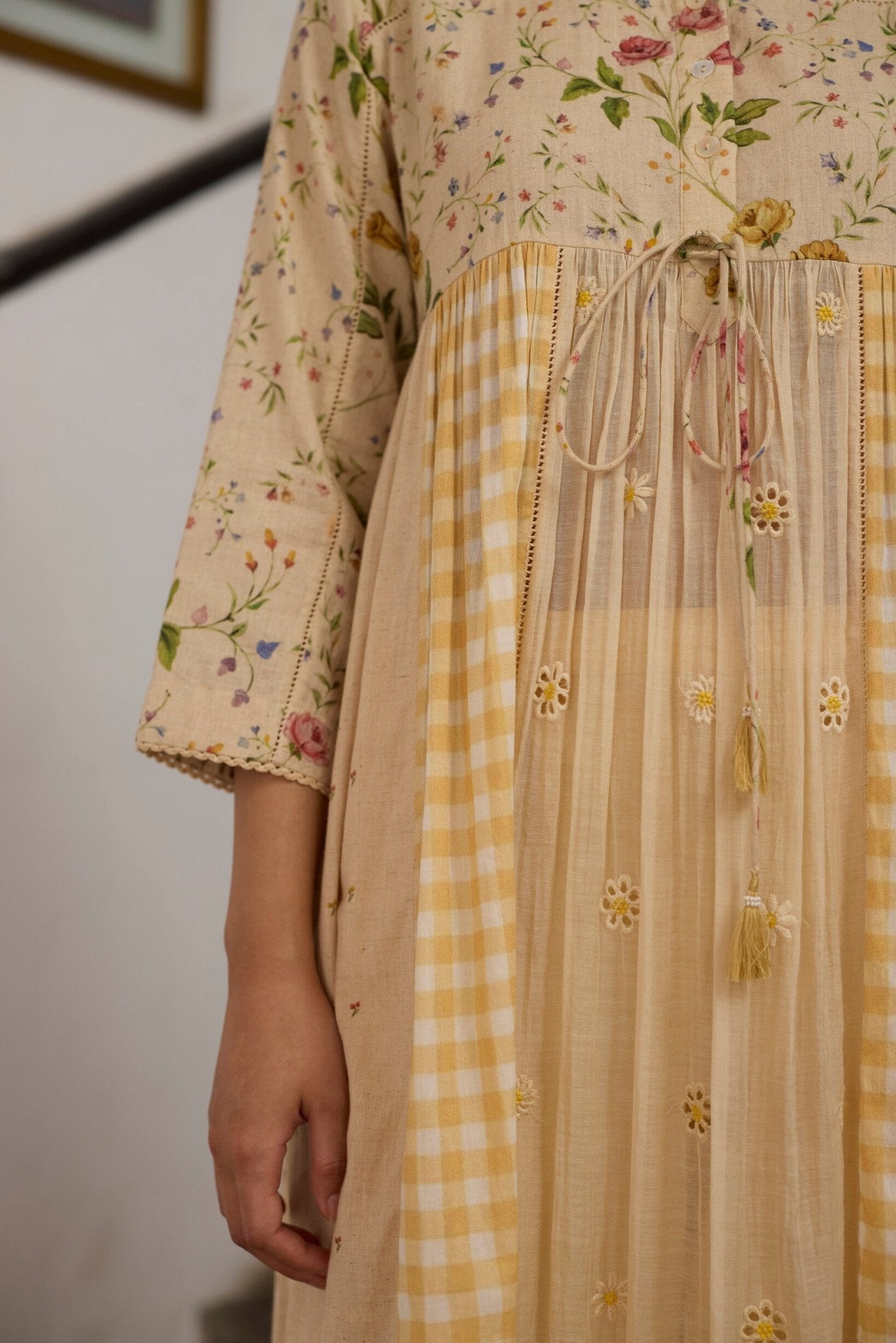 Chowa Kurta Set - Ecru and Yellow - CiceroniKurta Set, Everyday WearKhyati Rughani