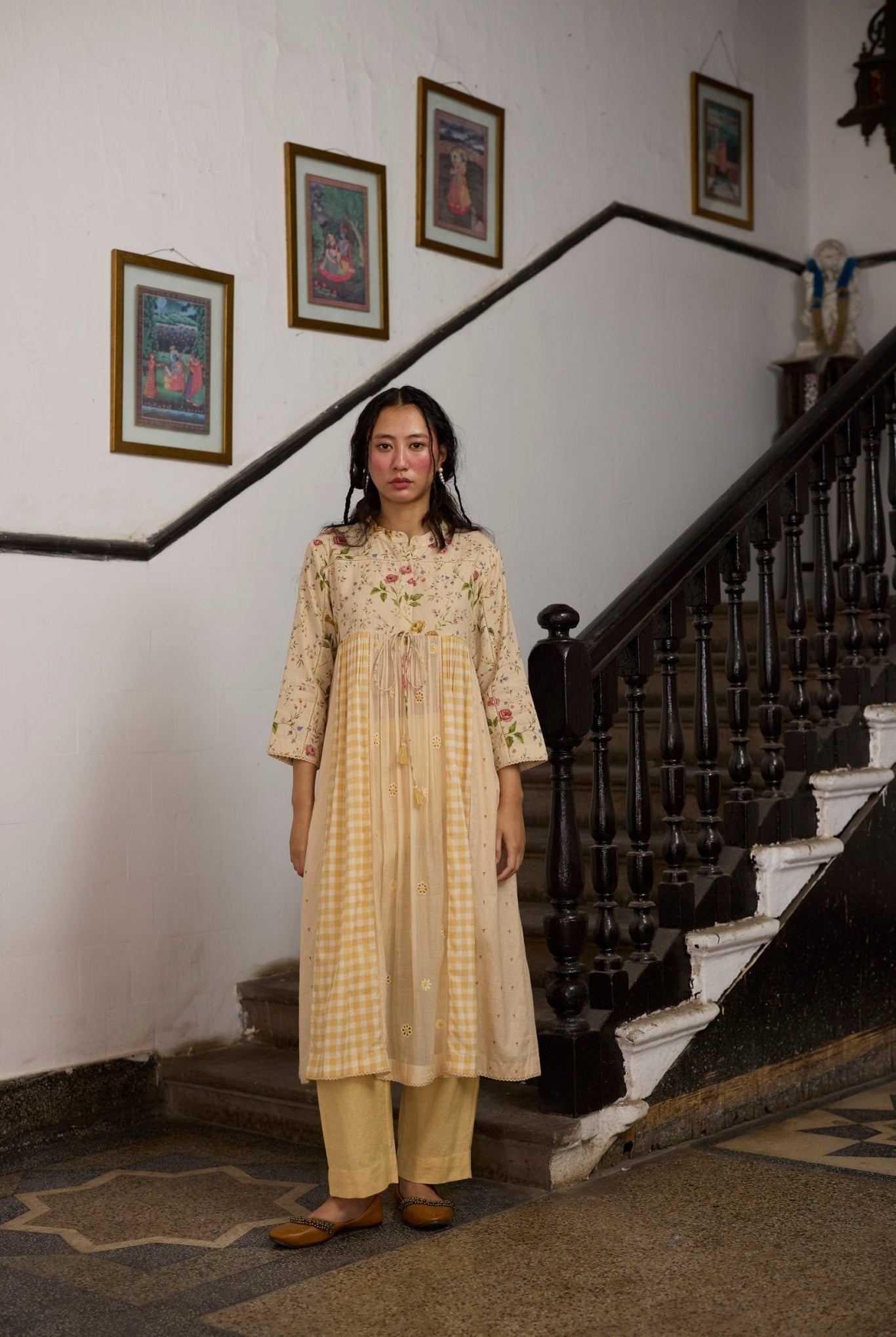 Chowa Kurta Set - Ecru and Yellow - CiceroniKurta Set, Everyday WearKhyati Rughani
