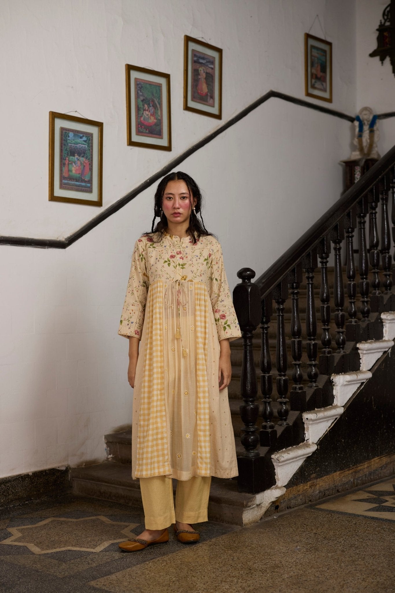 Chowa Kurta Set - Ecru and Yellow - CiceroniKurta Set, Everyday WearKhyati Rughani