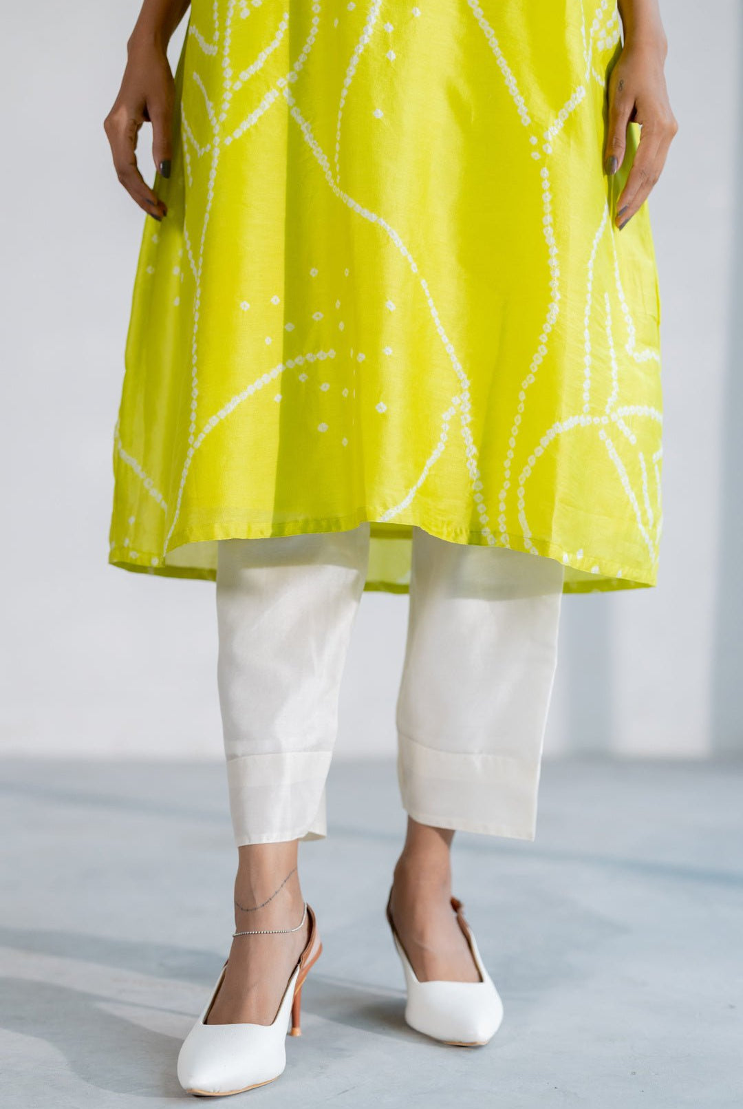 Citron Bandhani Kurta - CiceroniKurtaSilai Studio