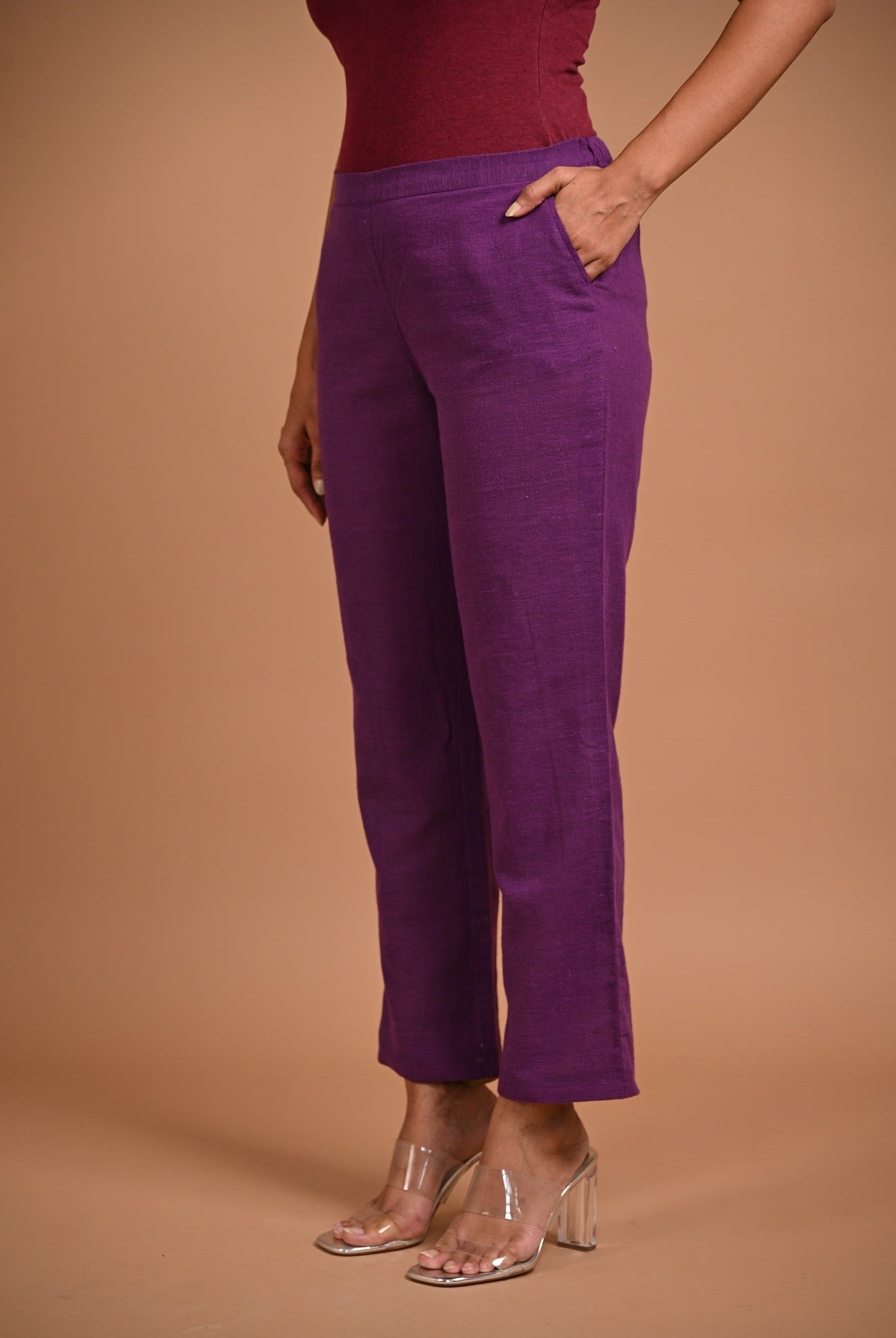 Classic Purple Pant with Pocket - CiceroniPantsRang by Rajvi