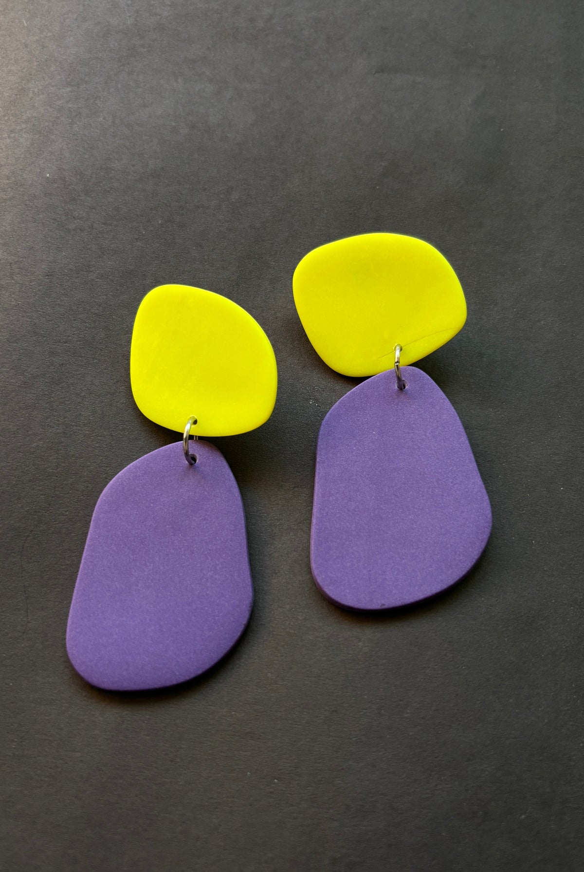 Classic Quads - Neon Yellow and Purple - CiceroniEarringsColoured Ears