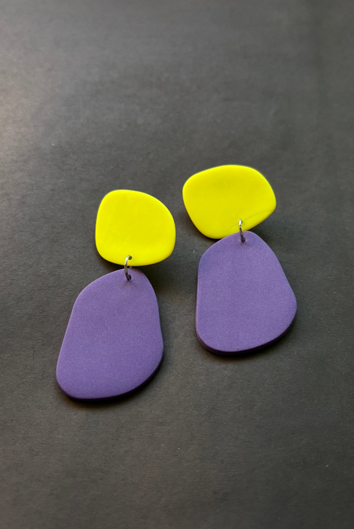 Classic Quads - Neon Yellow and Purple - CiceroniEarringsColoured Ears