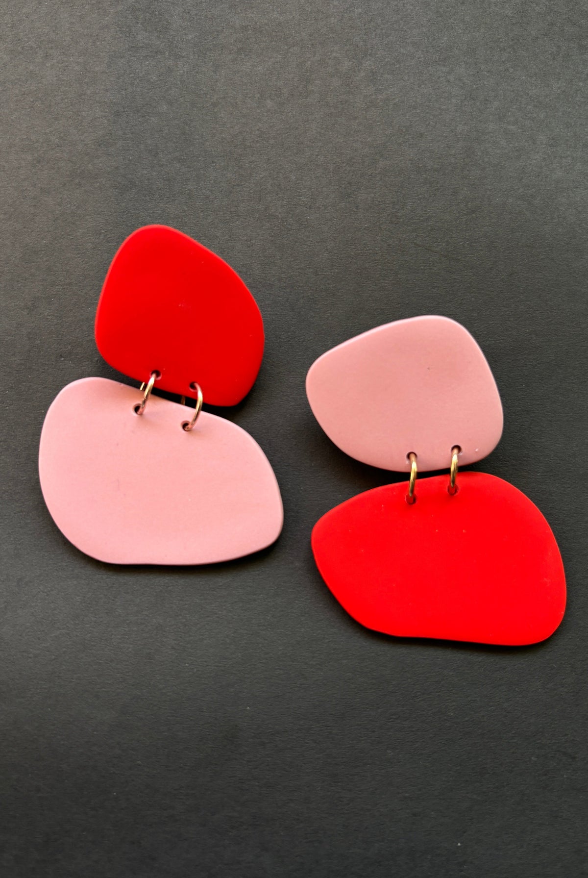 Classic Quads - Red and Paeony - CiceroniEarringsColoured Ears